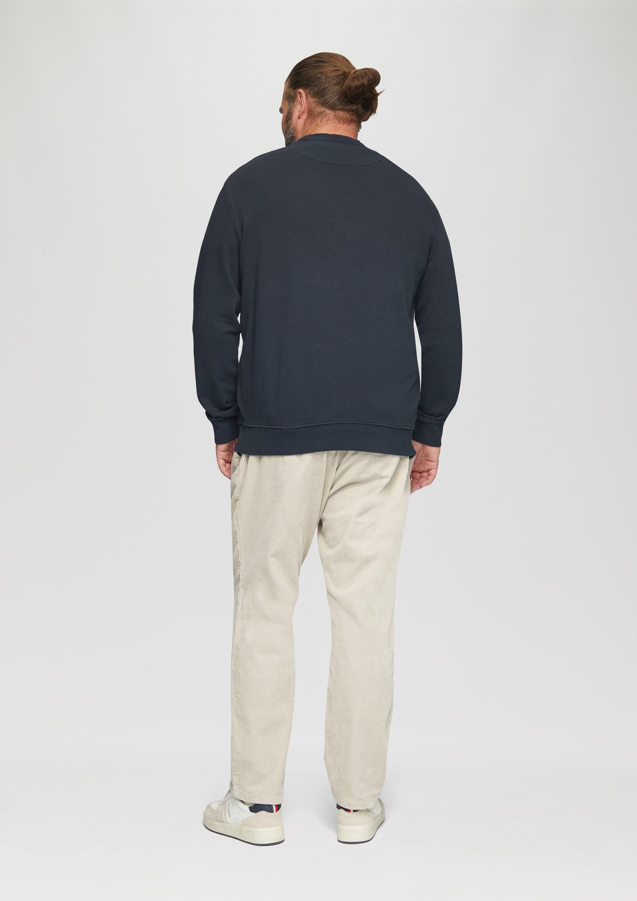 s.Oliver Sweatshirt Sweatshirt Sweatshirt mit Garment Dye und Logo-Detail