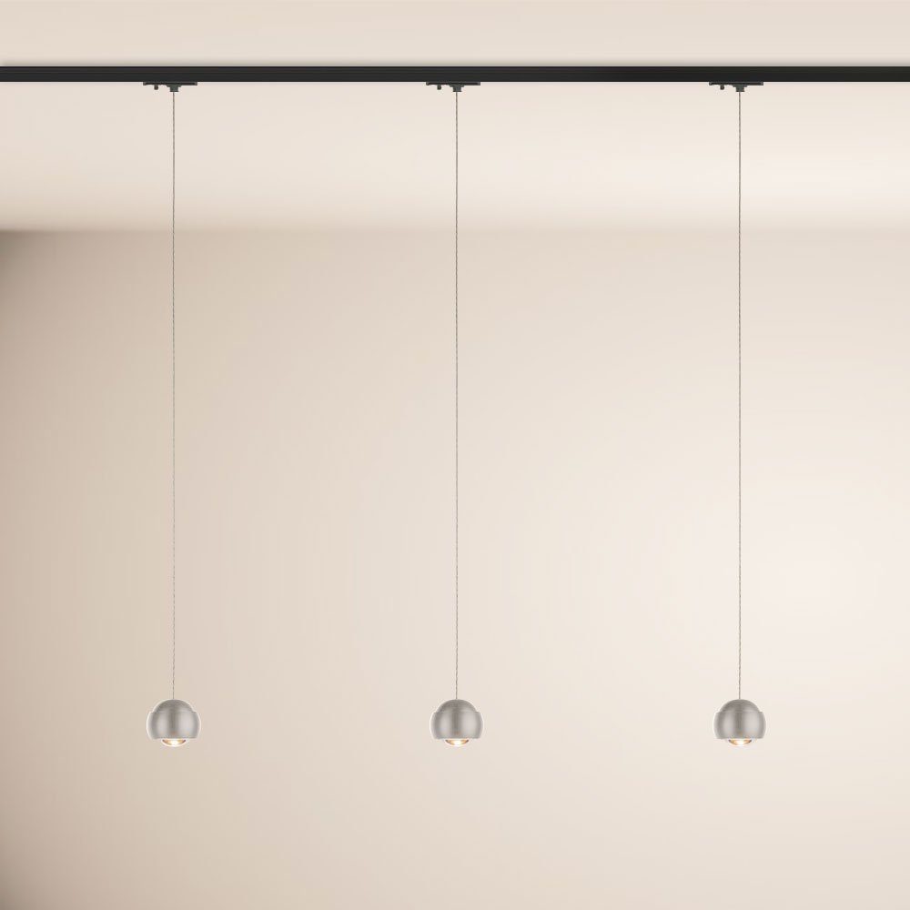 s.luce Pendelleuchte Beam LED 1-Phasen-Schienensystem 200cm Esszimmerlampe Aluminium, Endeinspeiser, Warmweiß