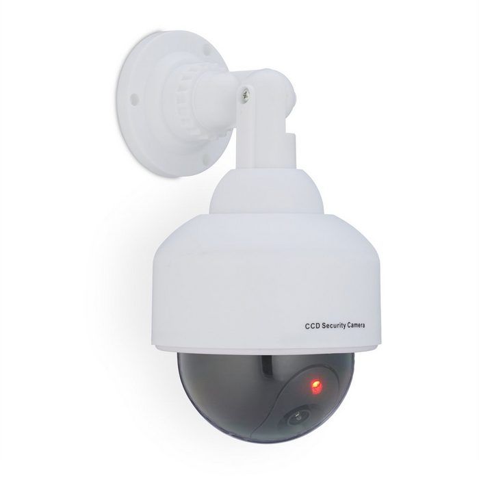 relaxdays Weißer Kamera Dummy Dome-Form Überwachungskamera Attrappe