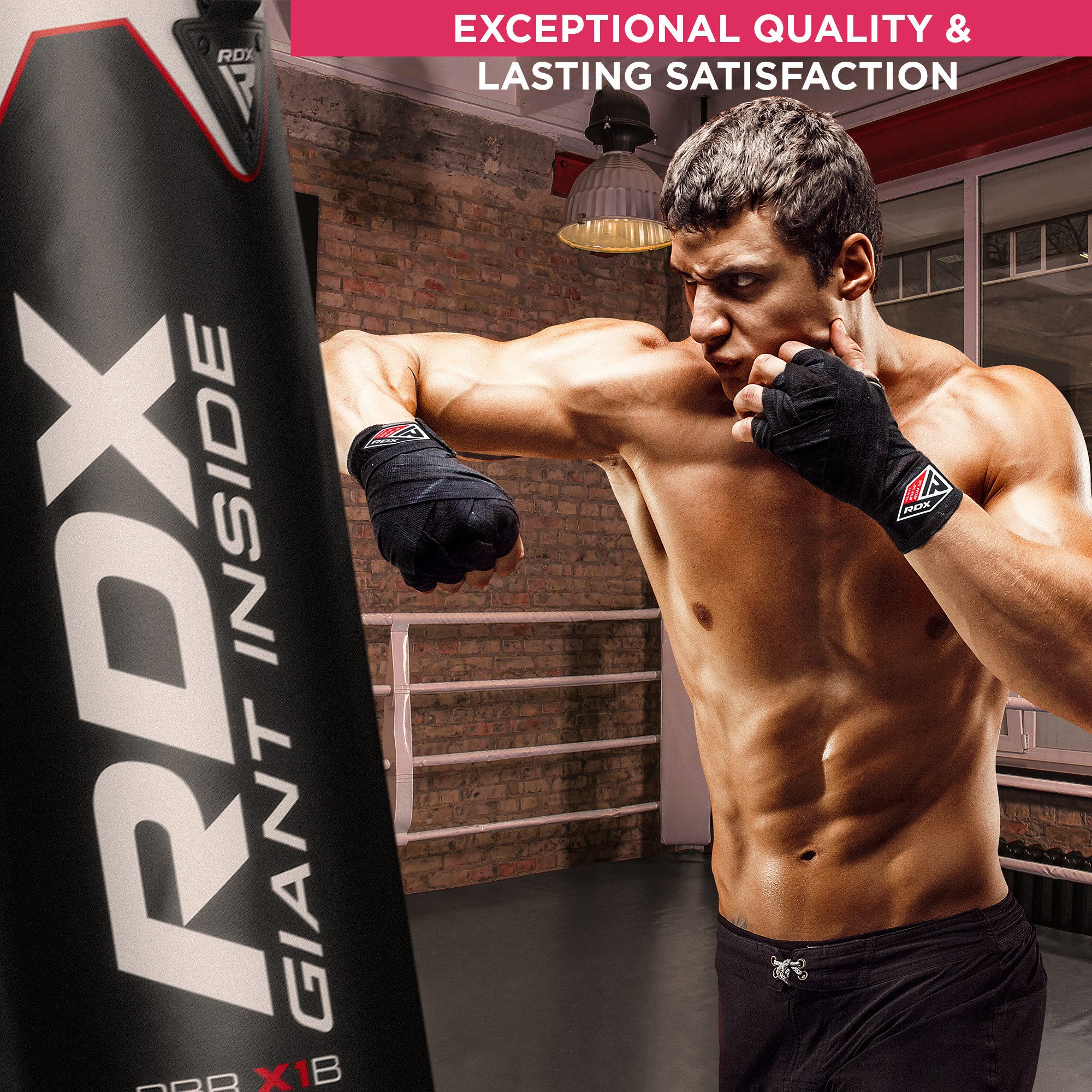 RDX Sports Boxbandagen RDX 4.5m Profi Boxbandagen Boxen MMA Muay Thai, Elastisch Handbandagen – Bild 5 von 5