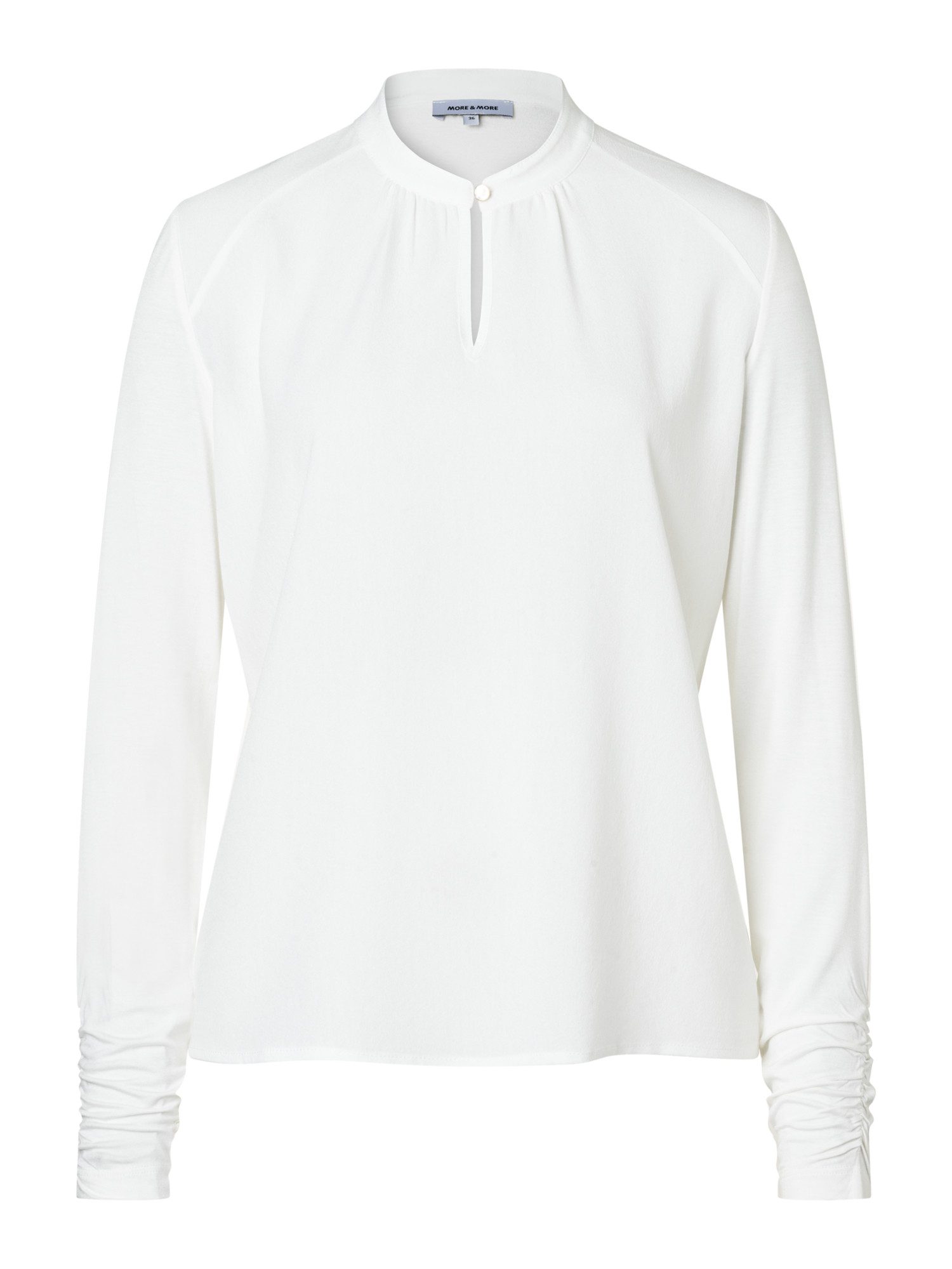 MORE&MORE Klassische Bluse feminine Shirtbluse, Materialmix