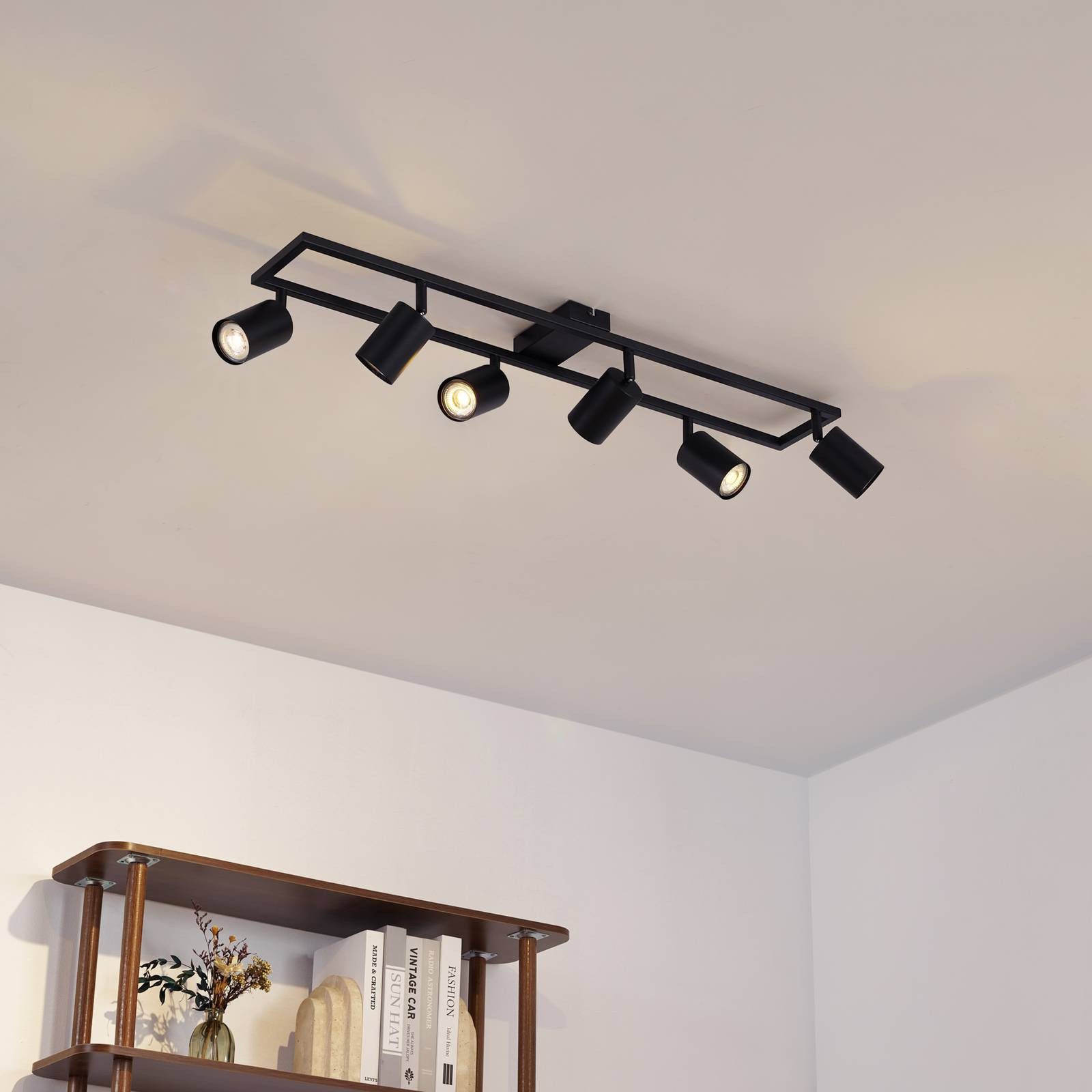Lindby Deckenstrahler Bravius, Metall, Schwarz IP20, 6 x 10 W LED