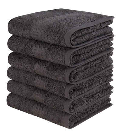 my home Gästehandtücher »Juna« (6-St), im Set und als Serie, Handtücher mit feiner Struktur-Bordüre, Handtuchset in modernen Unifarben, Handtuch aus 100% Baumwolle