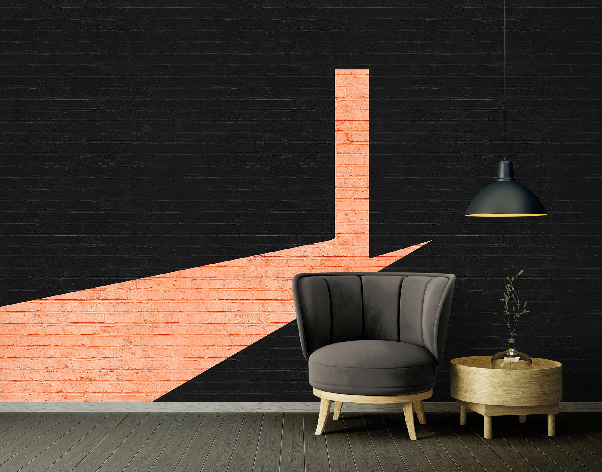 (4 200 Paper Grafisch Architects Premium Fototapete Atelier g Vlies Steinoptik Duo 3D 47 Tapete Brick Steinoptik, Fototapete glatt, 2, orange/schwarz Colour St),