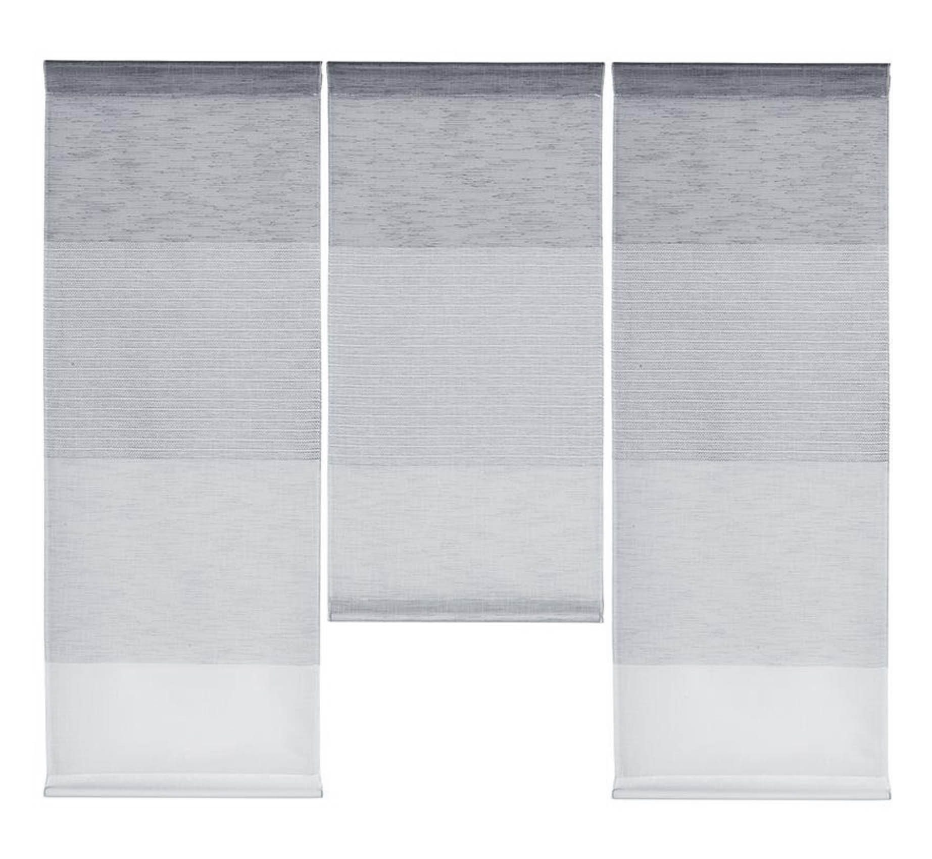 Clever-Kauf-24 Scheibengardine Design Mini Flächenvorhang Set, weiß grau, g günstig online kaufen