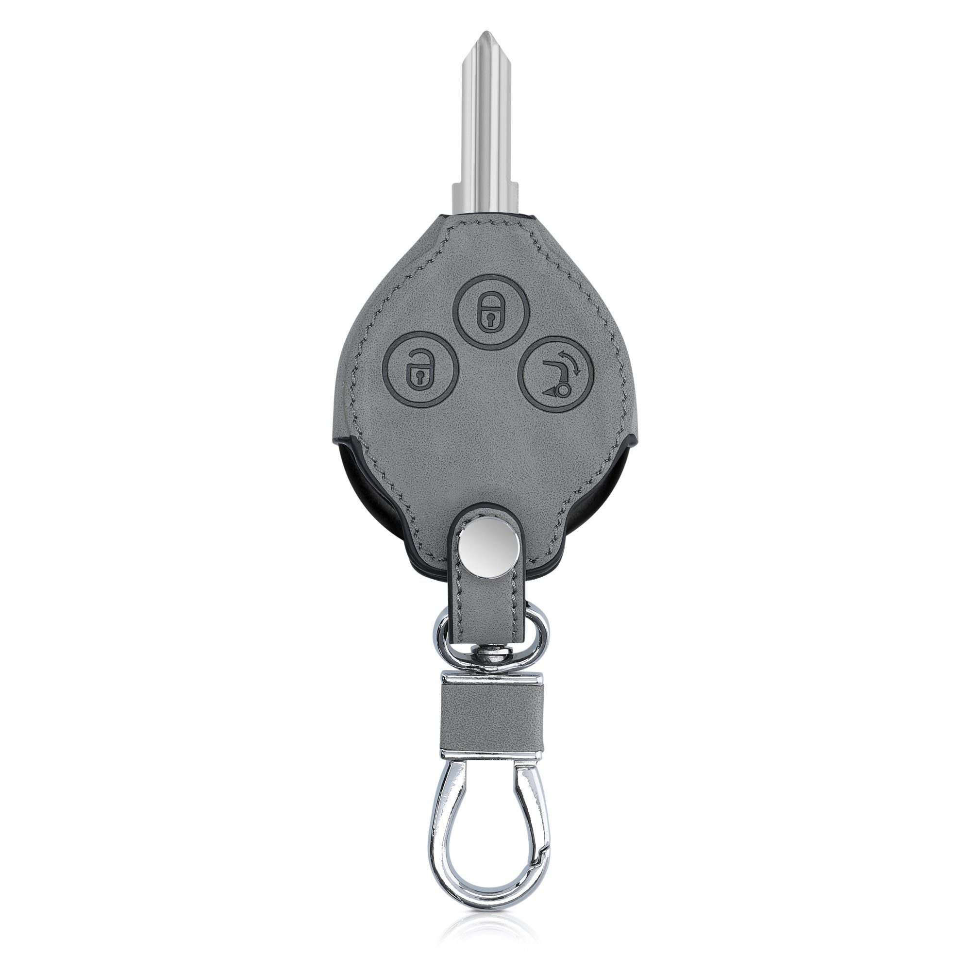 kwmobile Schlüsseltasche, Autoschlüssel Hülle für Smart - Nubuklederoptik -  Kunstleder Schutzhülle Schlüsselhülle Cover für Smart 3-Tasten Funk  Autoschlüssel - Kompass Vintage Design