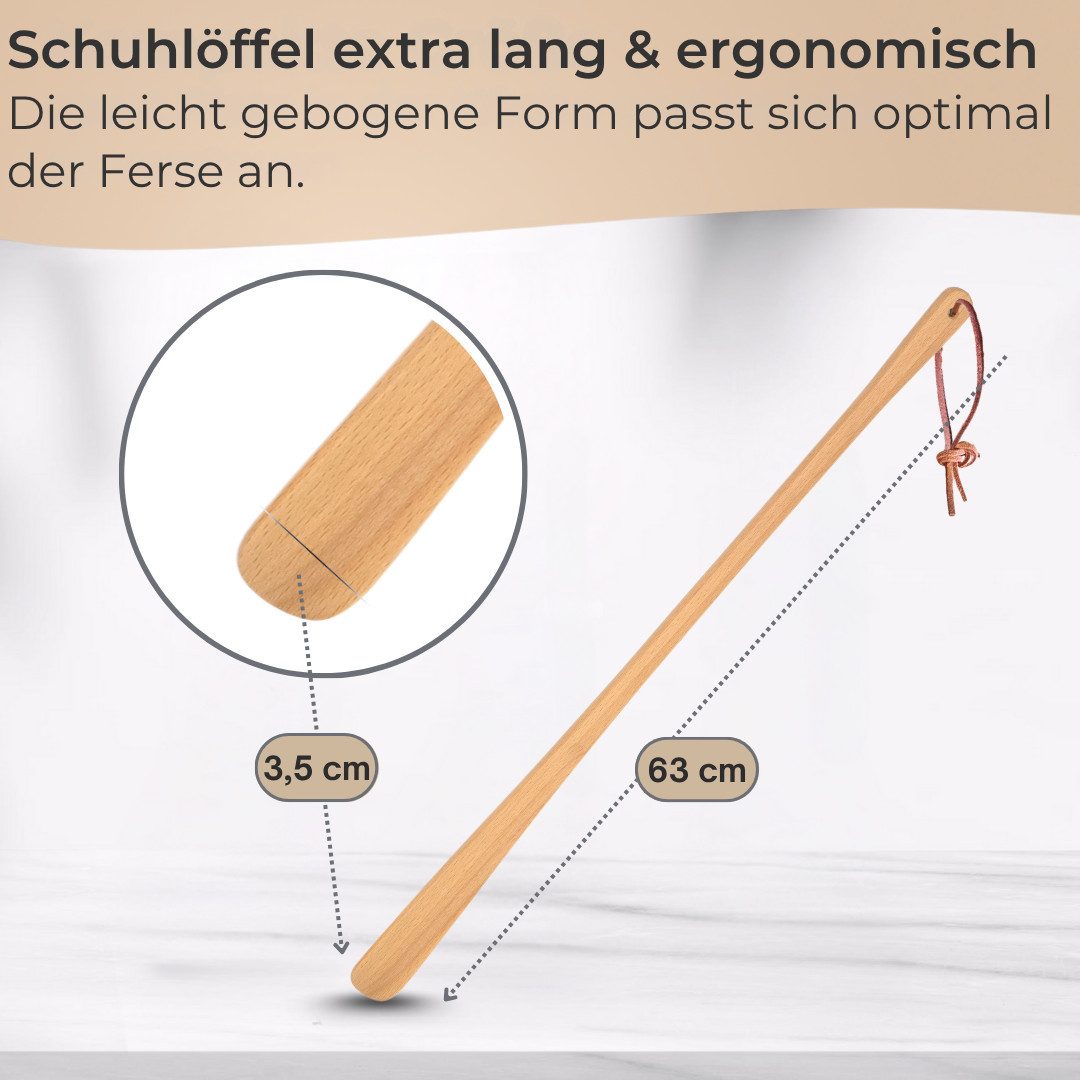 Topanbieter999 Schuhlöffel verschiedene Ausführungen aus hochwertigem Buchenholz, Made in EU