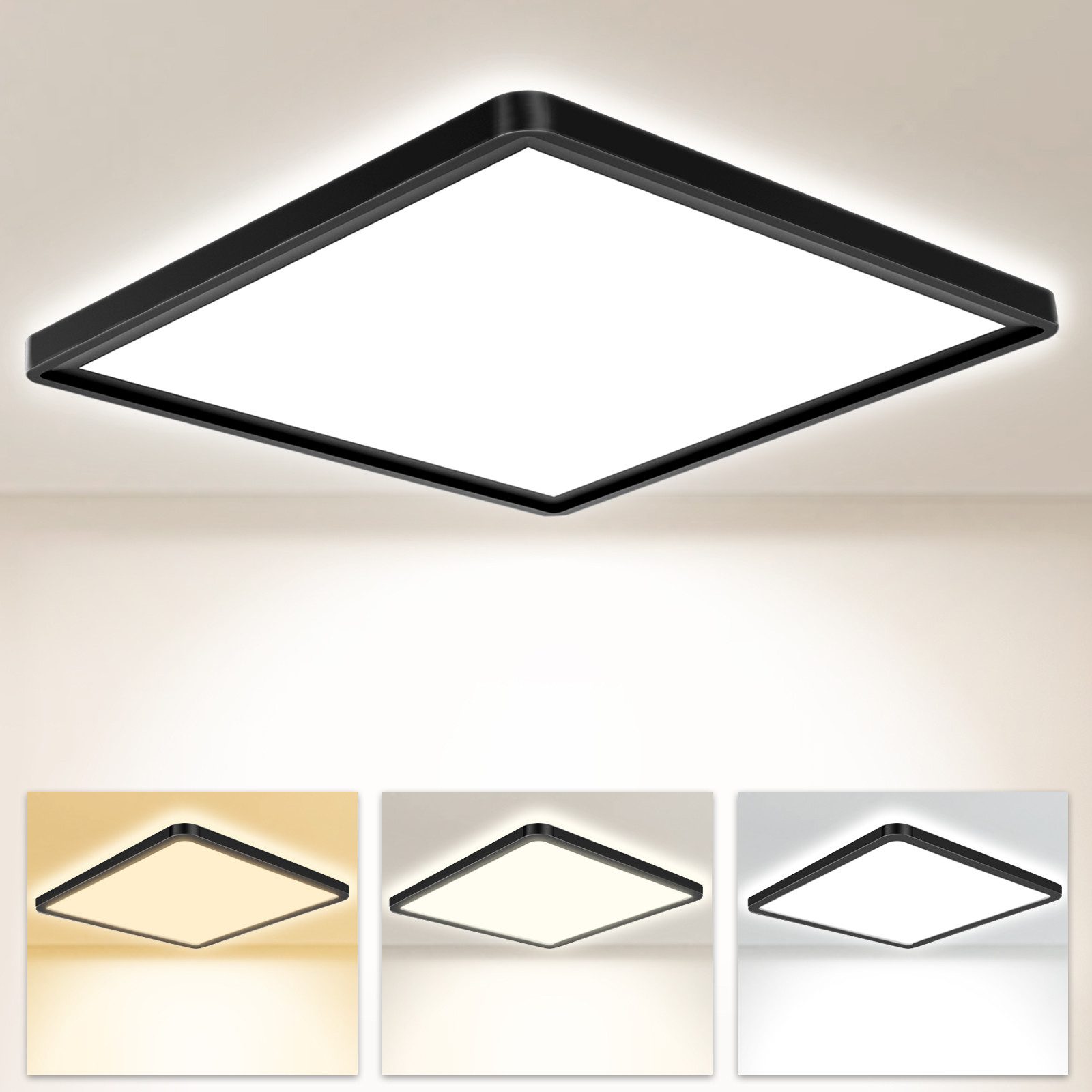 POPOLIC LED Deckenleuchte Deckenlampe 3200LM Modern LED Decklit, 3Farben - günstig online kaufen