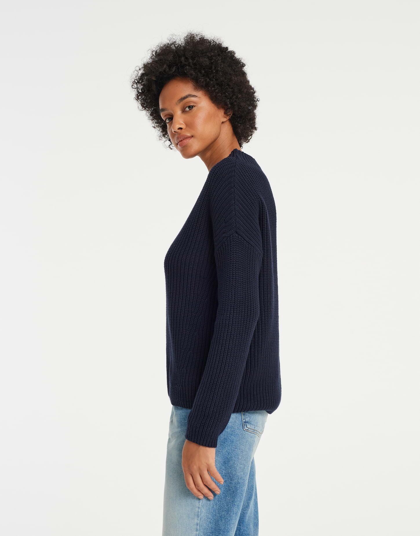 OPUS Strickpullover Strickpullover PARTO Regular aus Baumwolle