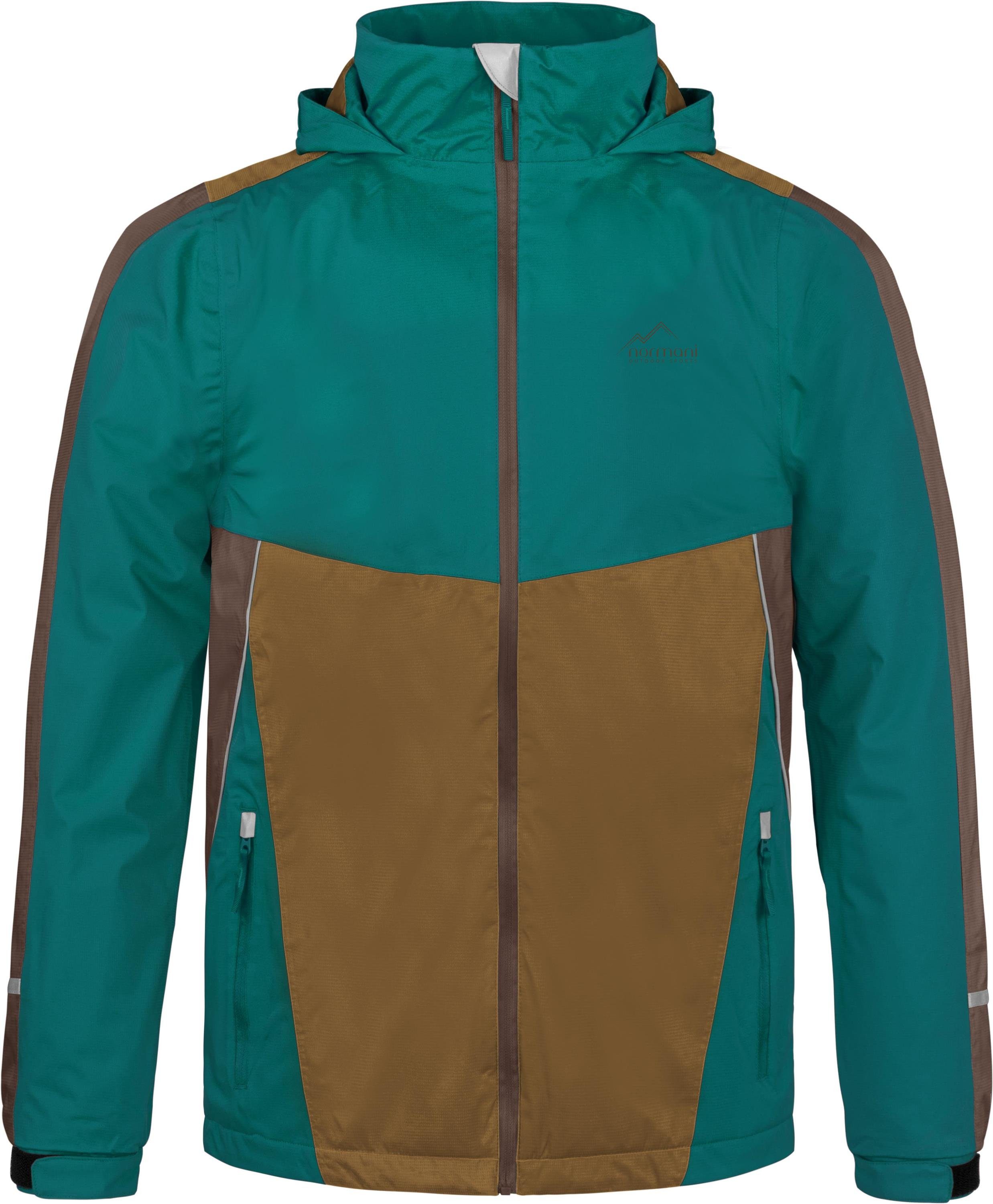 normani Regenjacke Kinder Regenjacke mit Fleecefutter Wasilla Wasserdichte Outdoor Übergangsjacke mit 3M Reflektoren