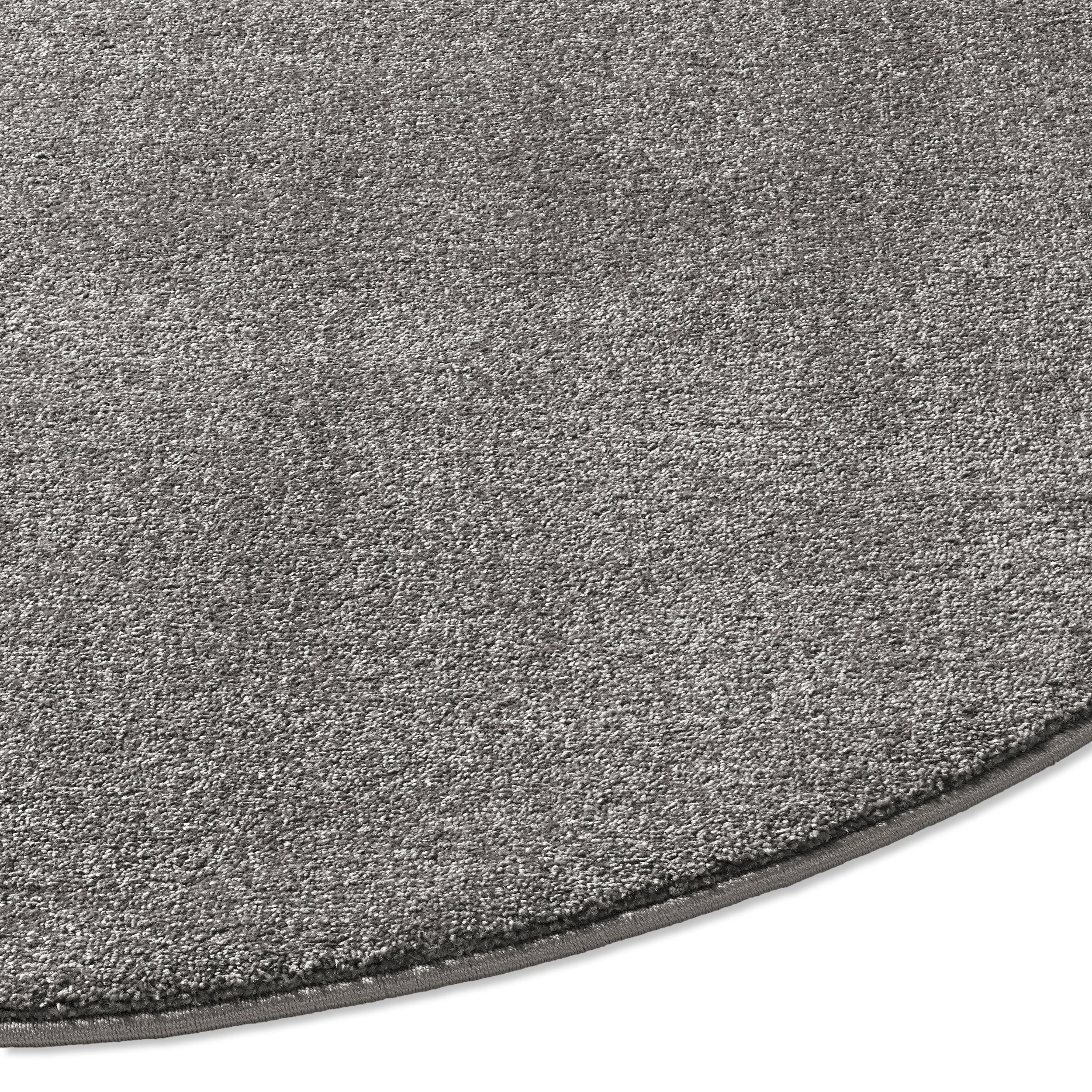 TaraCarpet Teppich Kurzflor-Webteppich Gala, rund, Höhe: 13 mm, uni d.grau günstig online kaufen