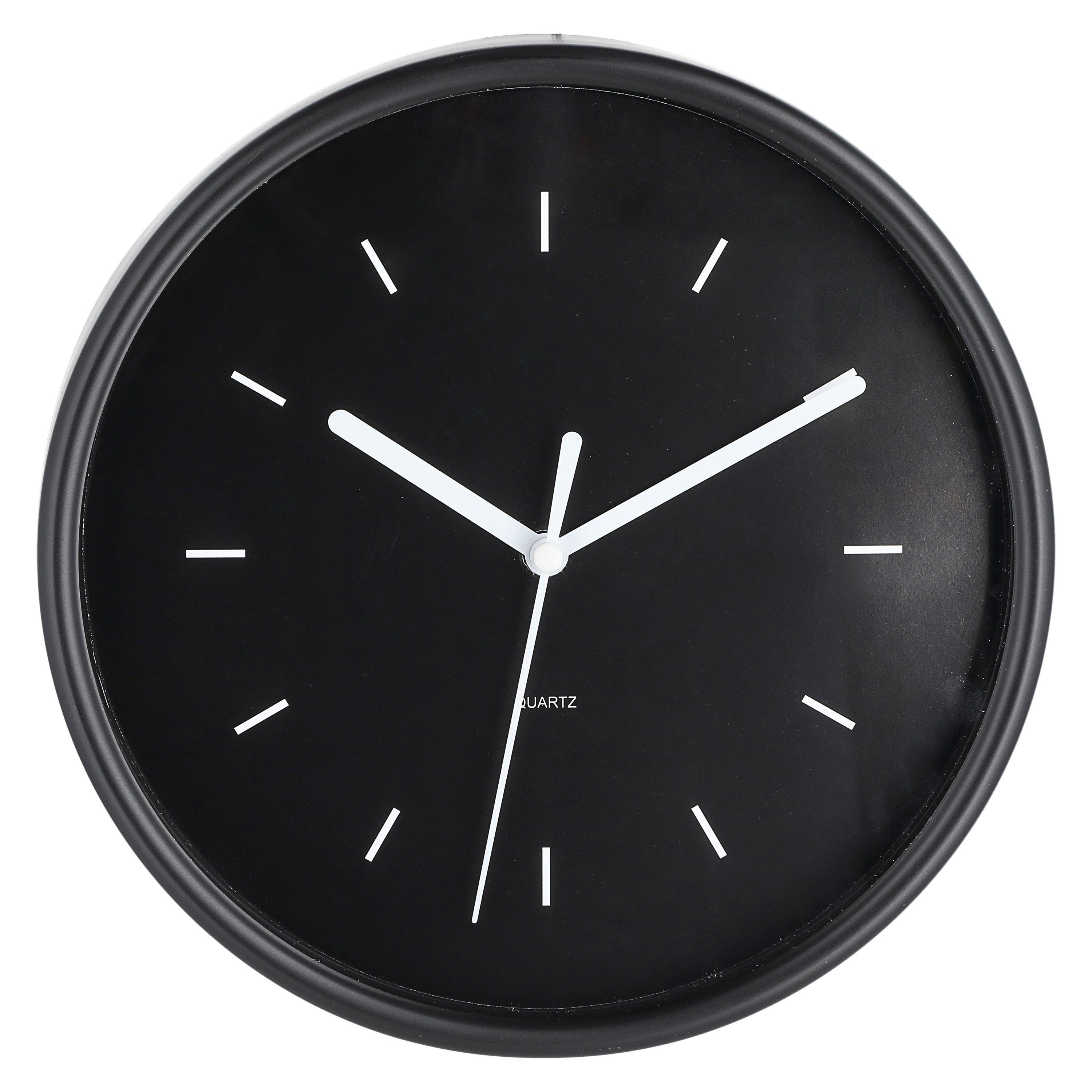 Ø20x4cm modern Küchenuhr Wanduhr Wanduhr batteriebetrieben schwarz Dekouhr Uhr CEPEWA