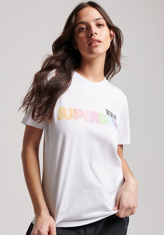 RETRO Rundhalsshirt RAINBOW Superdry Optic VINTAGE TEE