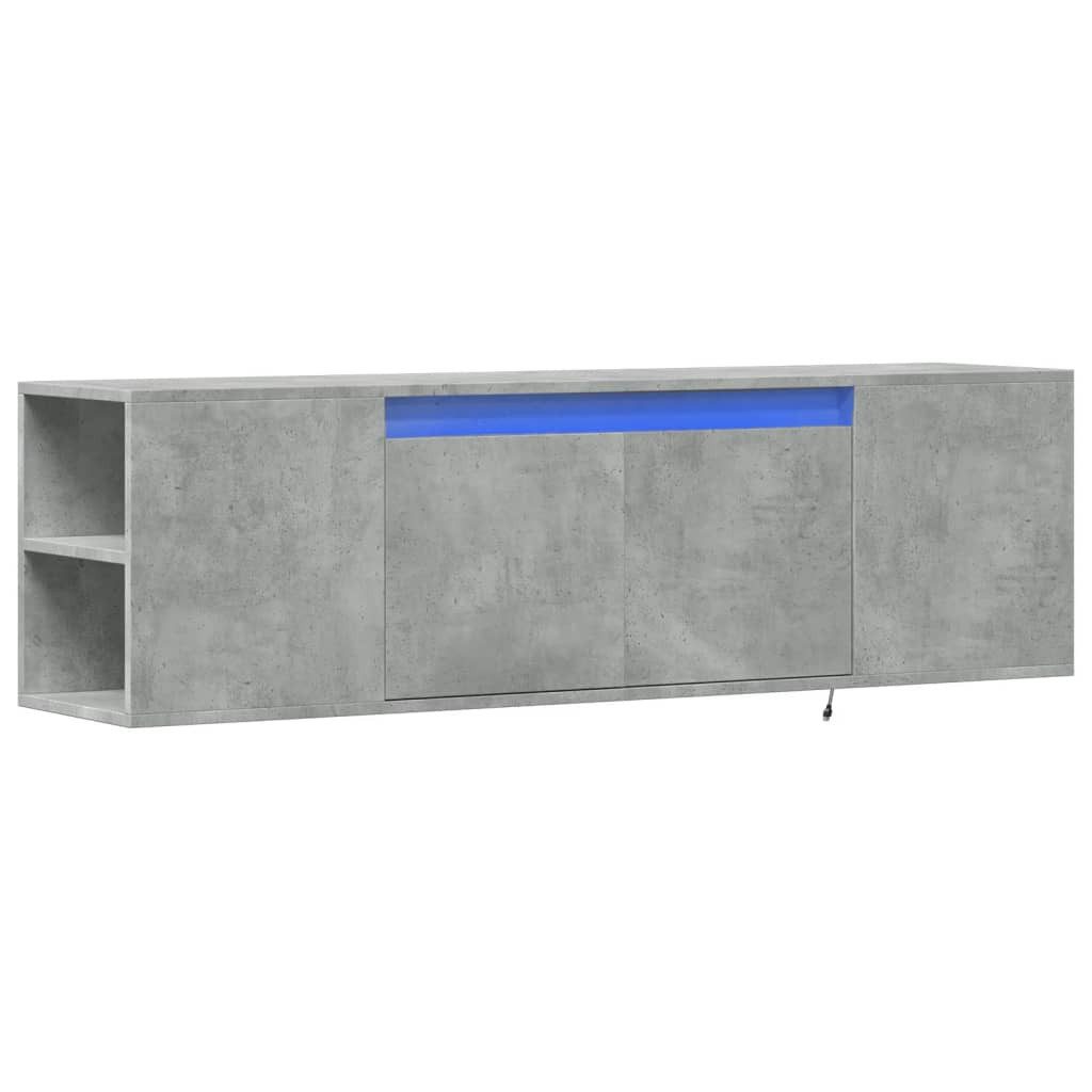 vidaXL TV-Wand TV-Wandschrank mit LED-Beleuchtung Betongrau günstig online kaufen