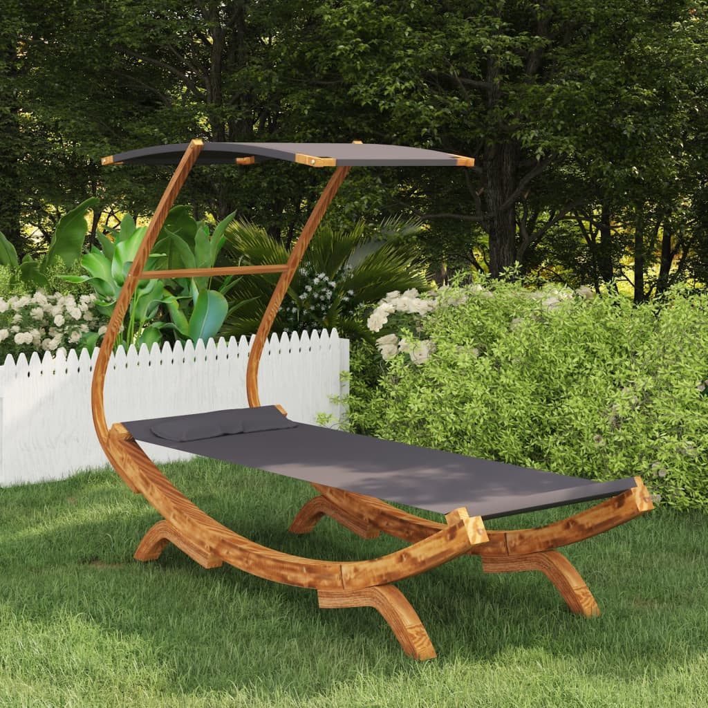 vidaXL Hängematte 100 x 190 x 134 cm Hängematte mit Dach 100x198x150 cm Bugholz Massiv A