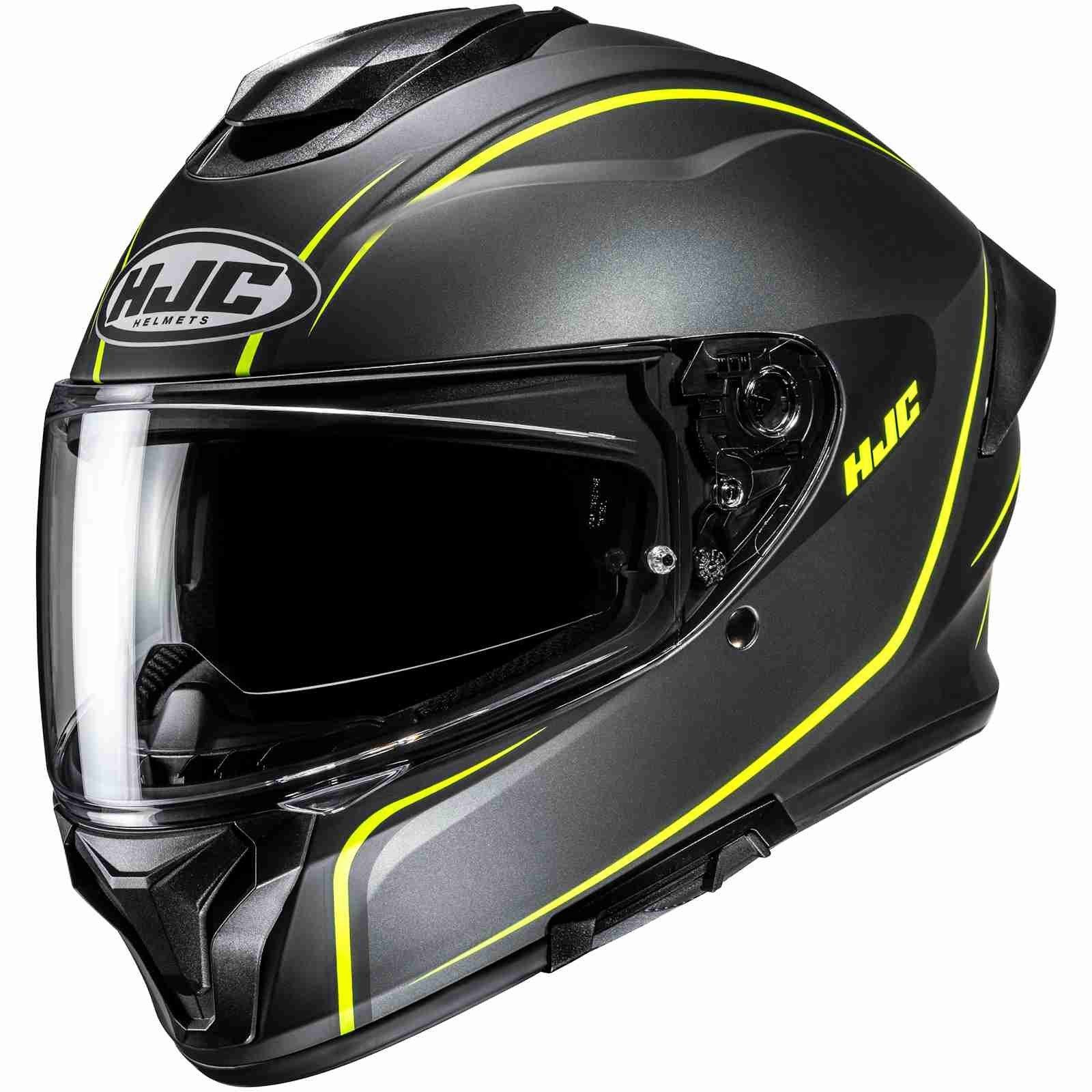 HJC Motorradhelm HJC C71 Quez MC3HSF Integralhelm Schwarz / Grau / Gelb M (1er Set)