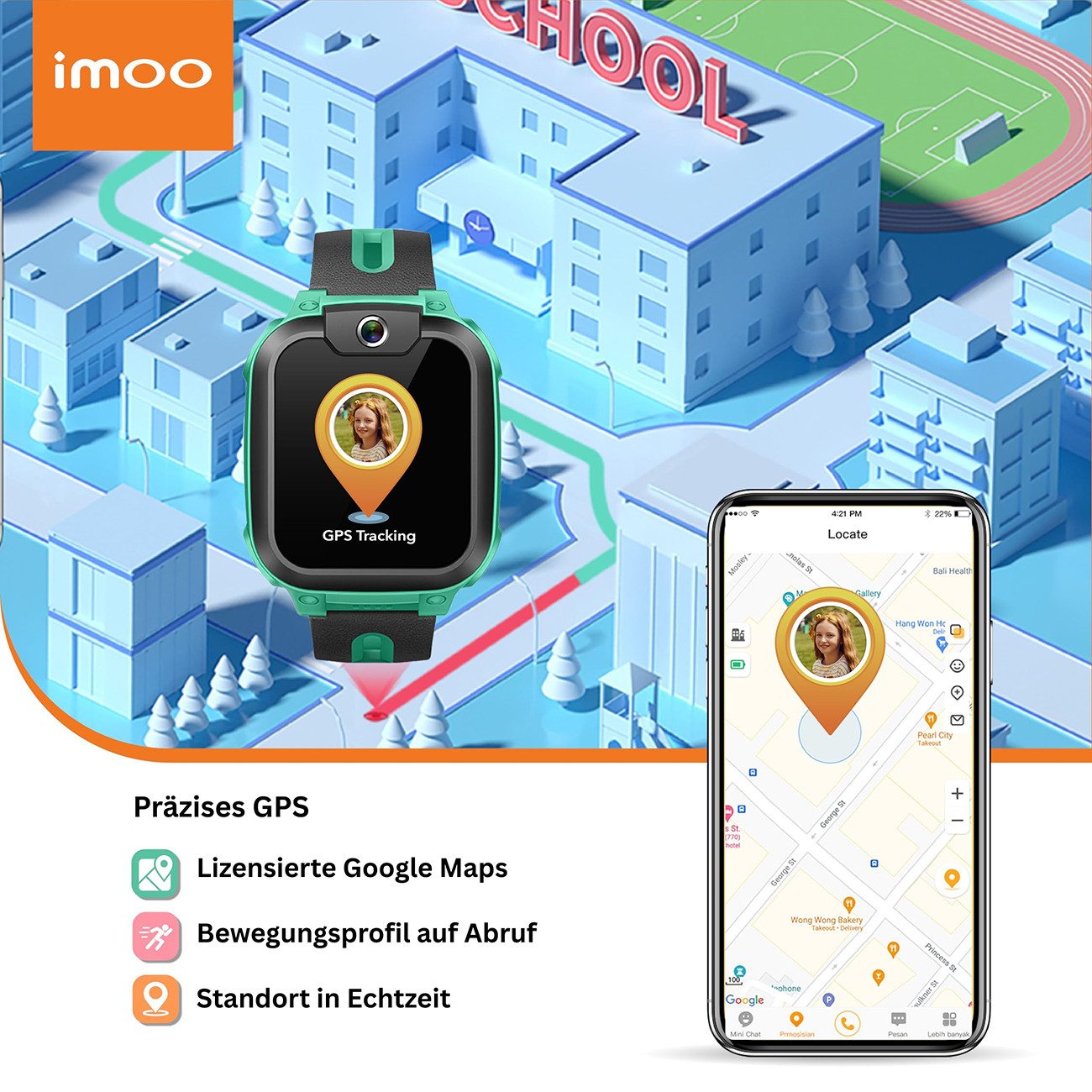 imoo Z1 Smartwatch, Wi-Fi, Bluetooth, 4G, 240x240 IPS LCD Display