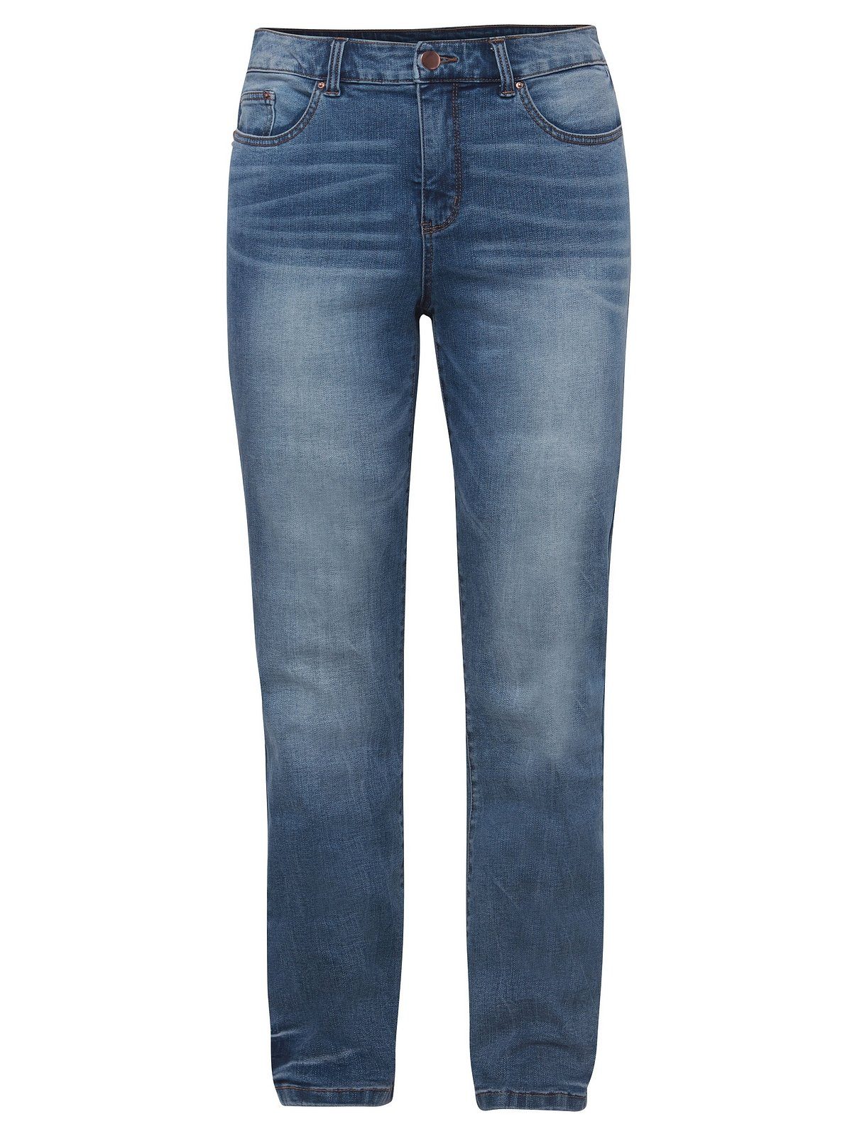 Sheego Gerade Jeans Große Größen Denim Bodyforming-Effekt blue mit