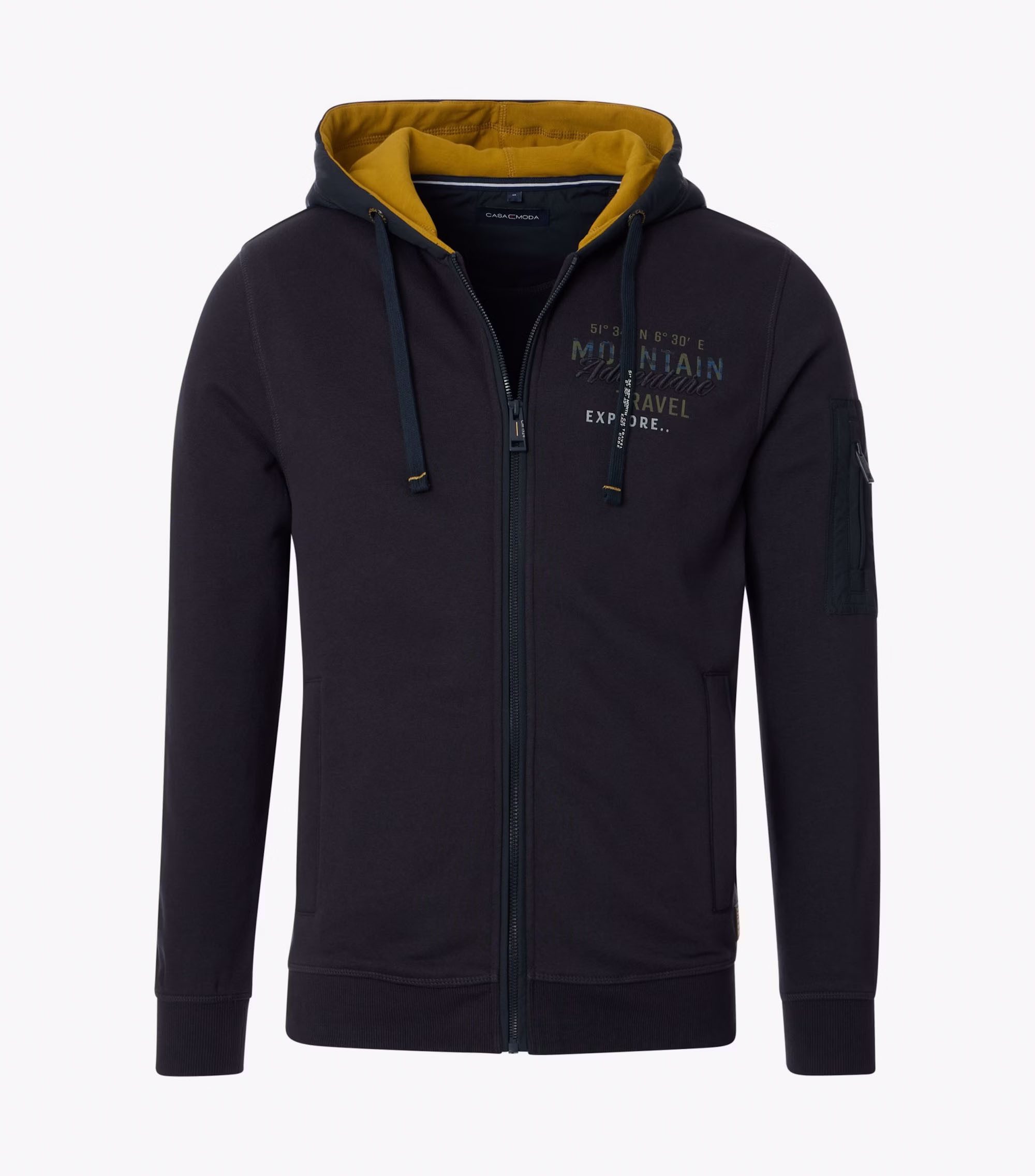 CASAMODA Kapuzensweatjacke Kontrastfarbakzent in der Kapuze günstig online kaufen