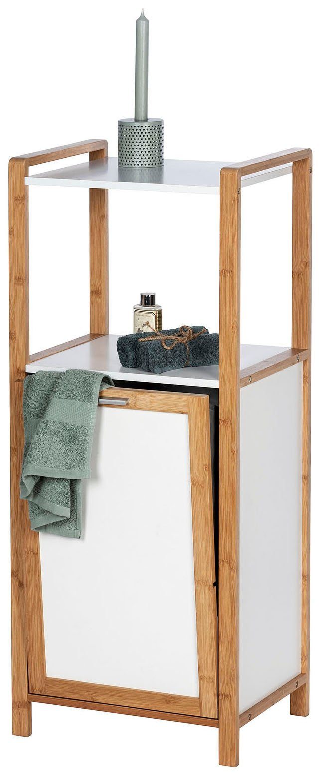 WENKO Ablageregal Finja, 2 Ablagen & integriertem Wäschesammler, Praktisch  und vielseitig einsetzbar in Bad, Schlafzimmer und gesamtem Haushalt | Regale