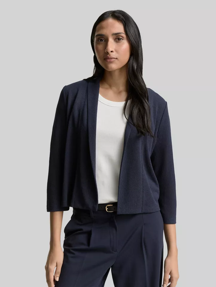 Tom Tailor 3/4-Arm-Shirt T-Shirt Cardigan mit Schalkragen