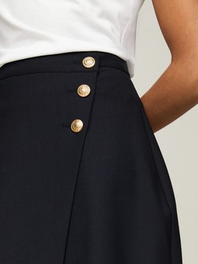 Tommy Hilfiger Webrock GOLD BUTTON MIDI SKIRT Webrock mit Wickel-Design