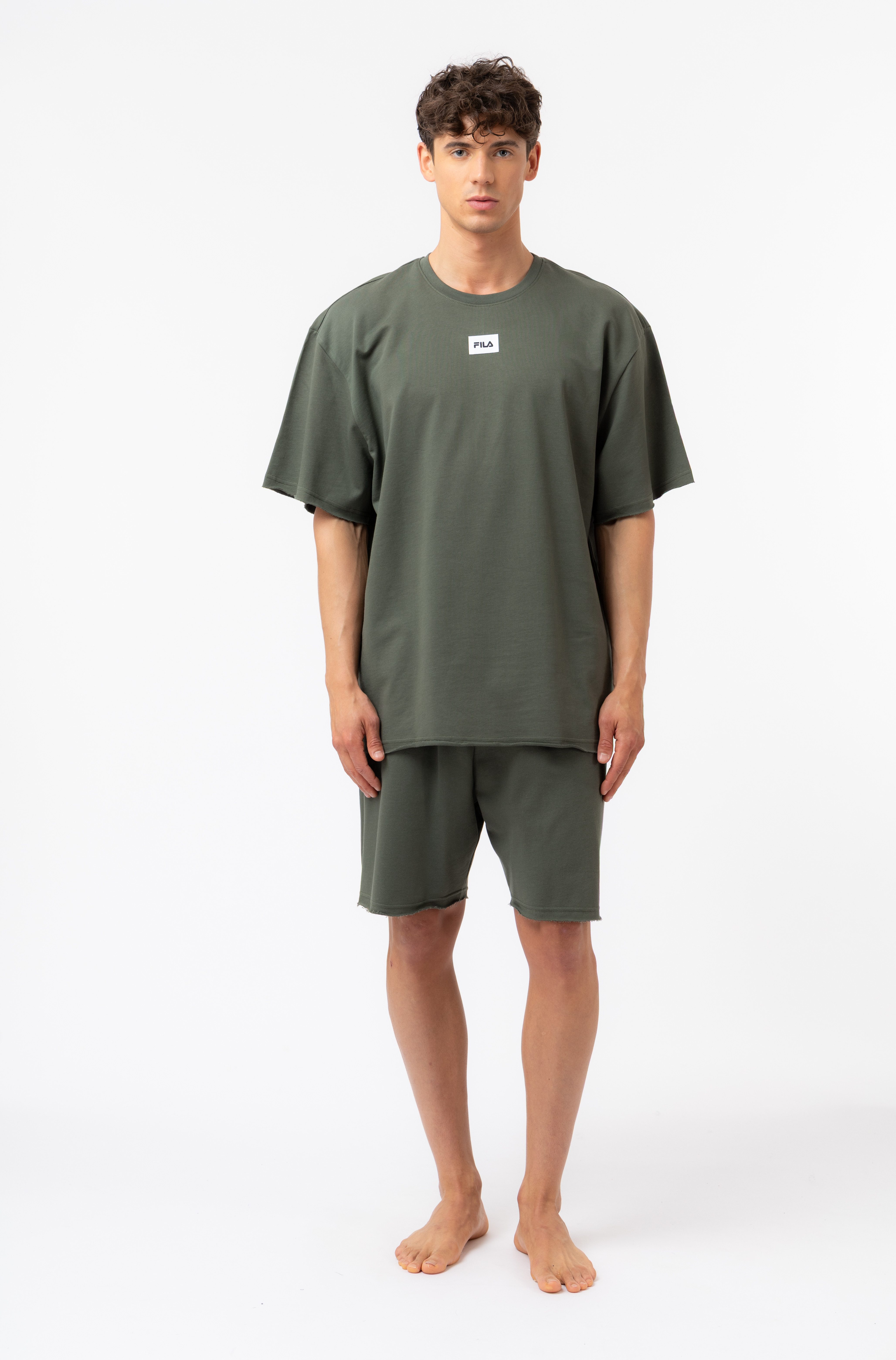 Fila Shorty (2 tlg) mit Rundhalsausschnitt, Kurzarm, Cotton