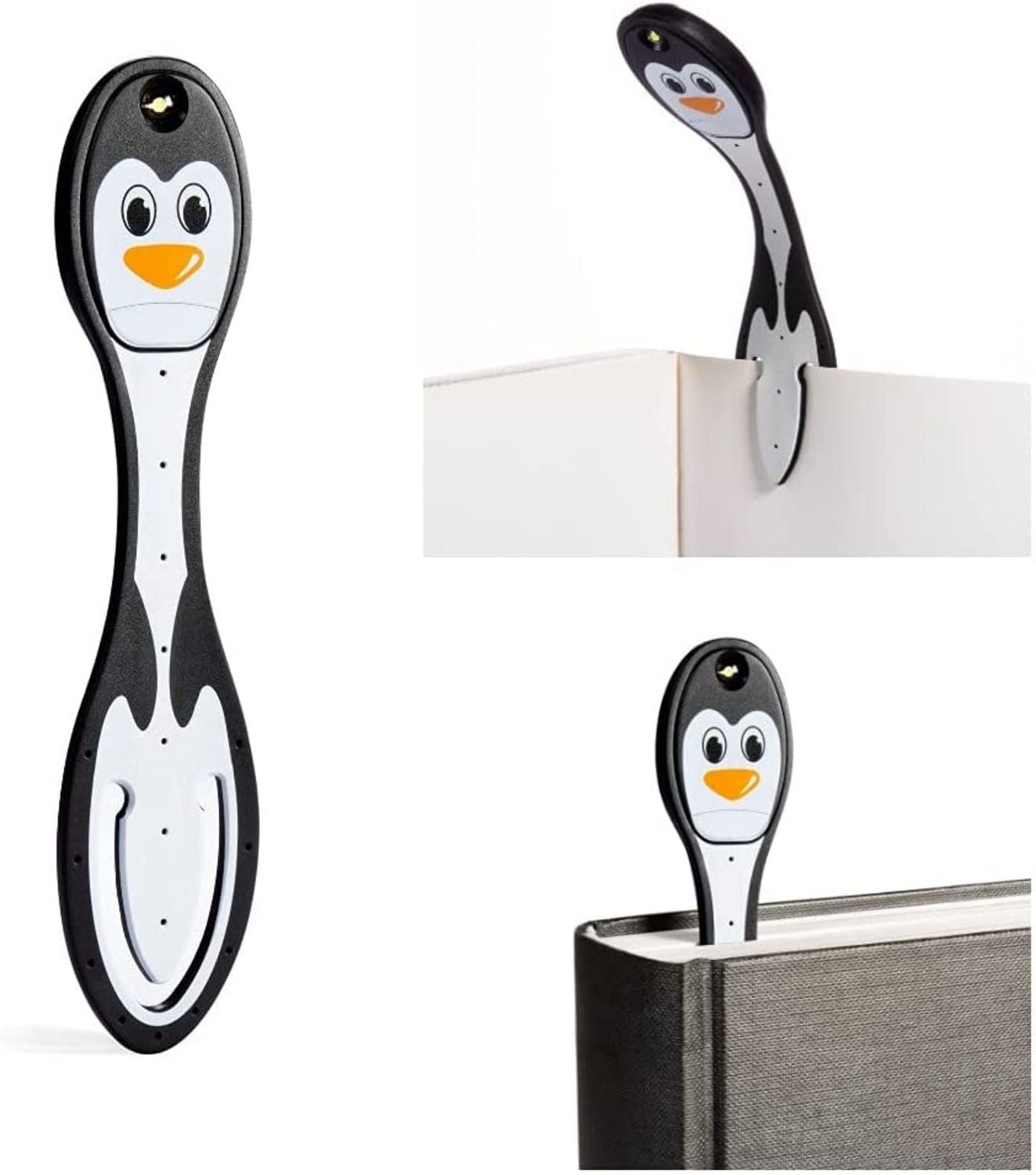 bookchair Vertrieb Lesezeichen Flexilight Leselicht Pinguin – 2-in-1 LED-Leselicht
