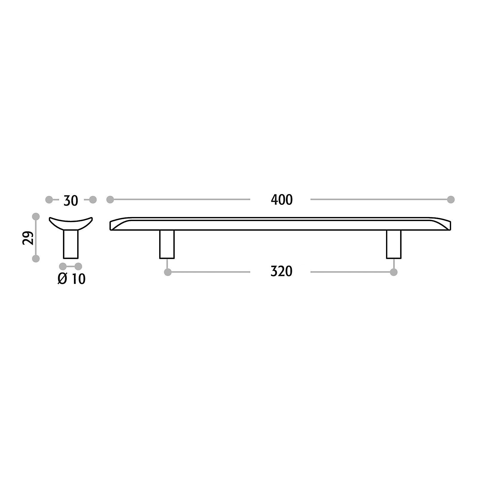 mm BA Schrankgriff Schubladengriff Möbelgriff incl. UMI Schrauben - Griff Edelstahloptik, SO-TECH® Bügelgriff 320