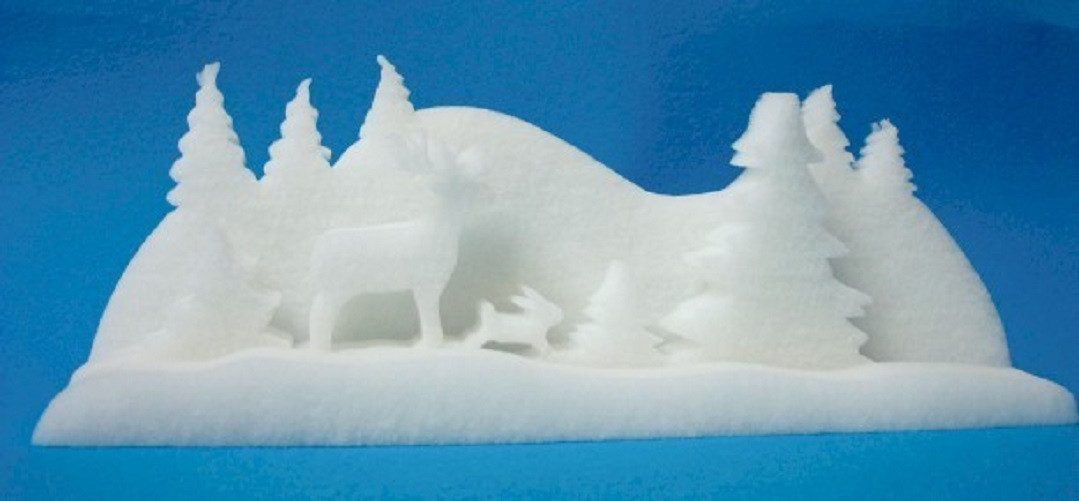 Fensterdekoration Winterlandschaft 3D SCHNEE-WALD 50x12x21cm (3-teilig)