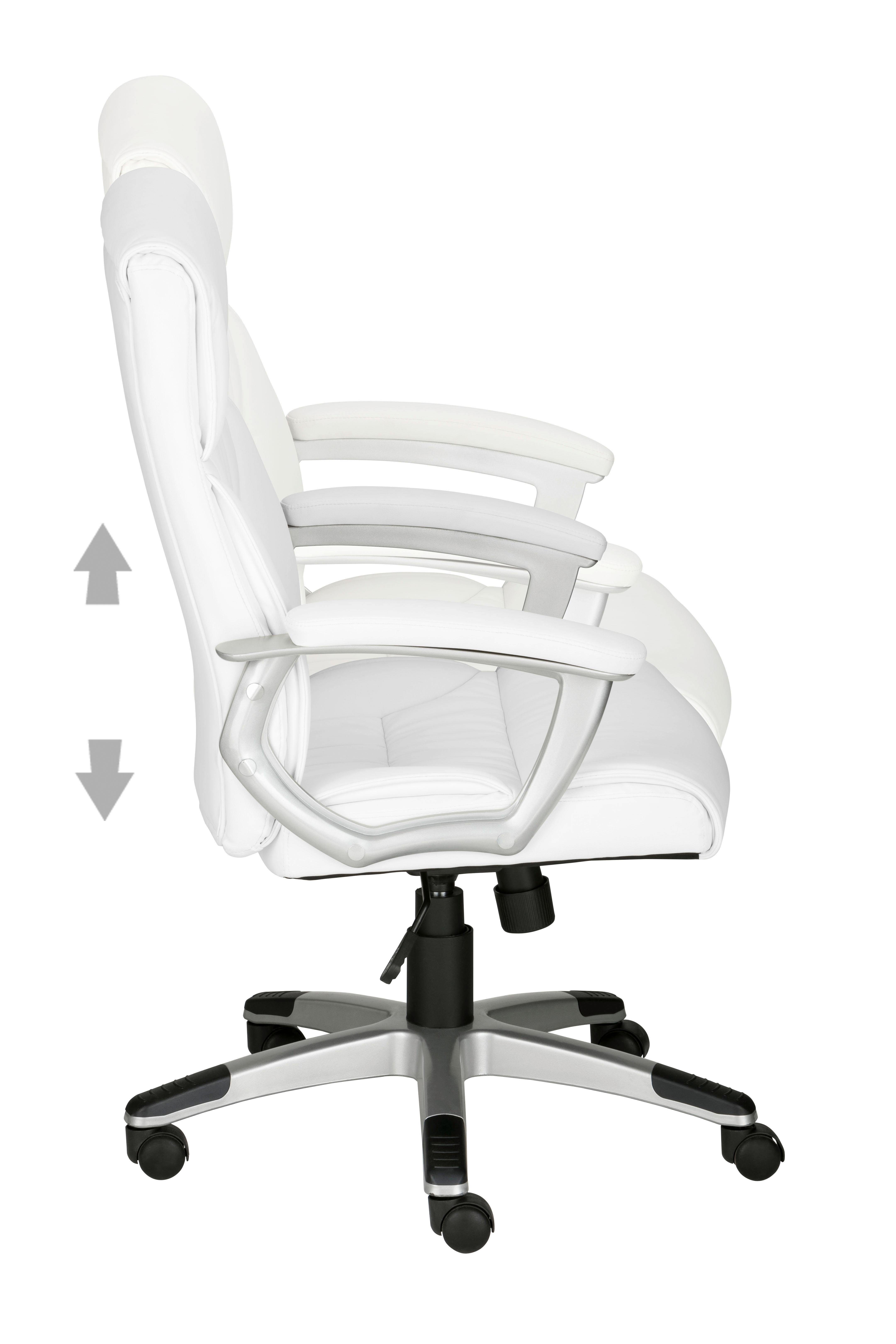 weiß mit Chefsessel & Lendenwirbelunterstützung Wippfunktion, Bürostuhl INOSIGN Flori, ergonomischer