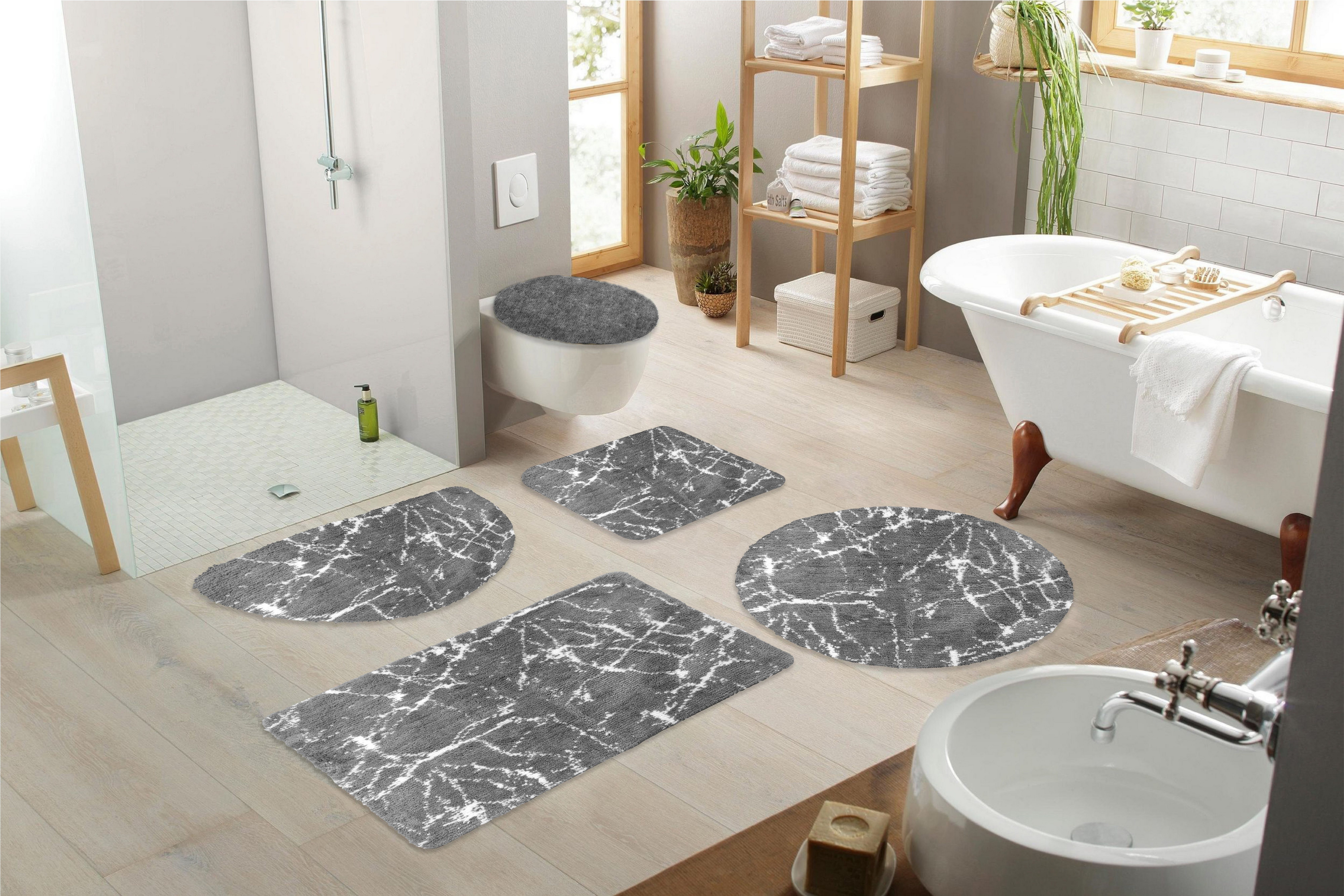 my home Badematte Marble, Höhe 15 mm, rutschhemmend beschichtet, fußbodenhe günstig online kaufen