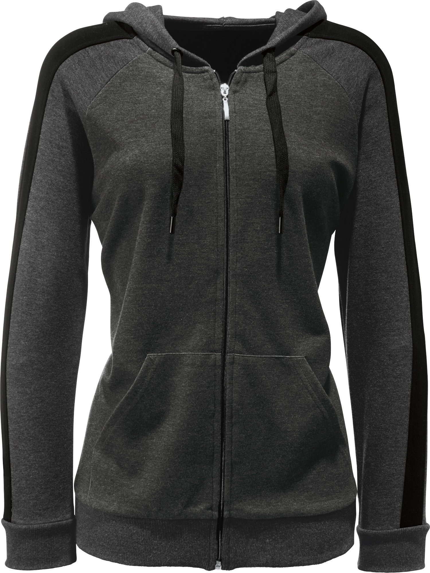 Uni meliert-schwarz Sweatjacke Damen-Freizeitjacke Erwin Müller anthrazit