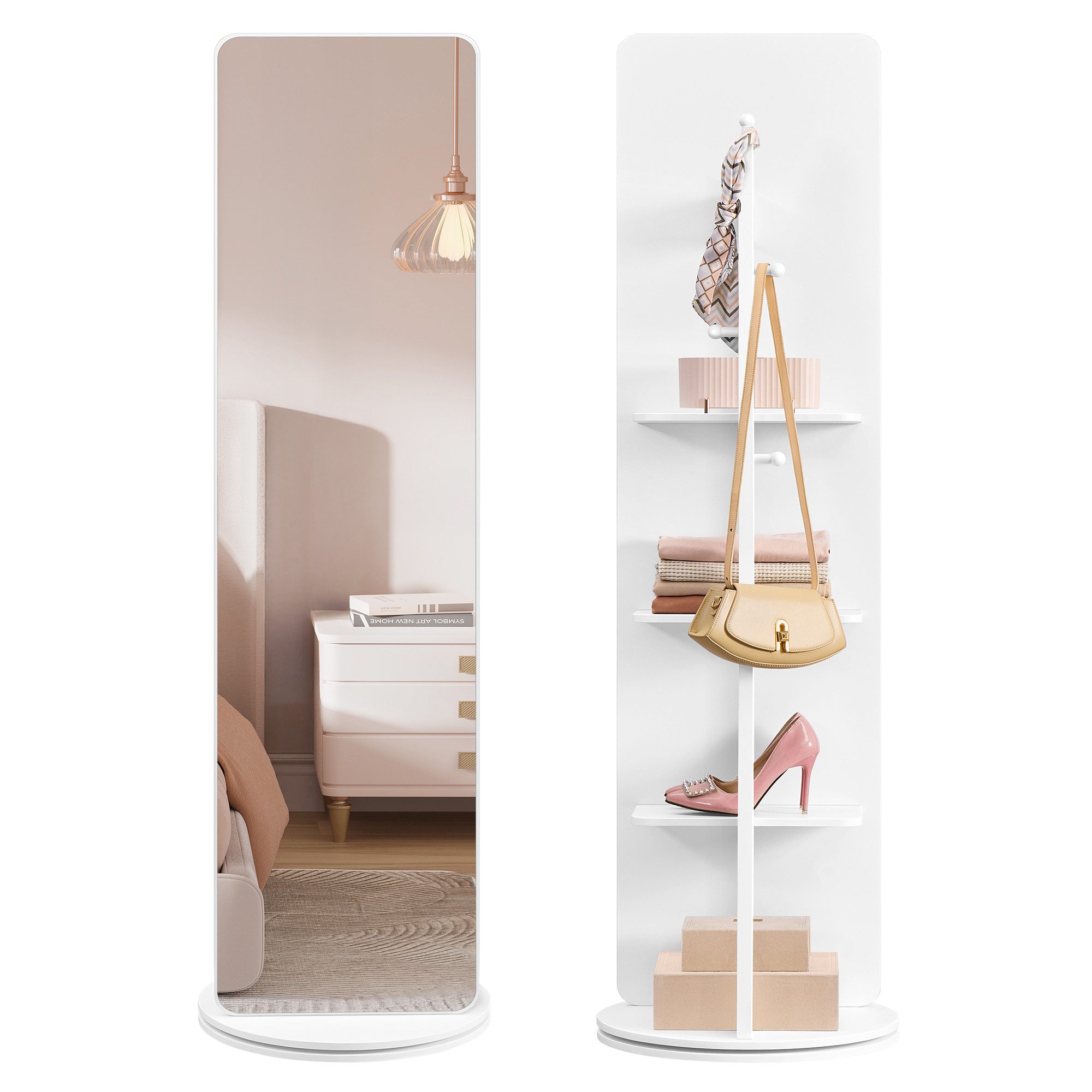 SONGMICS Standspiegel, 360° drehbar, mit Sockel, günstig online kaufen
