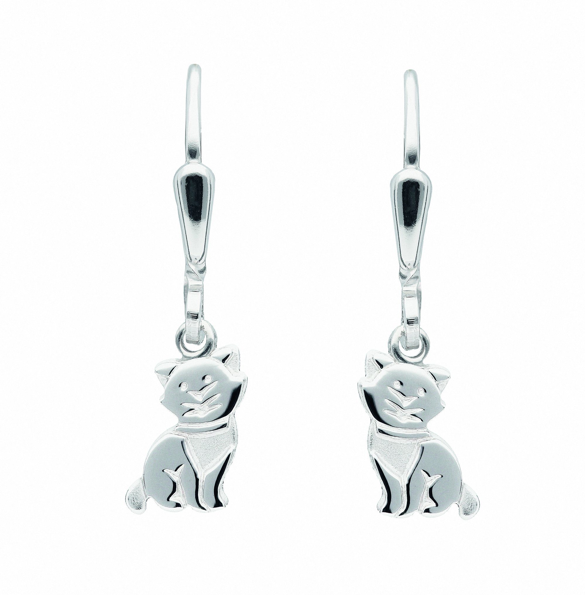 Silber Silber Ohrringe 925 Damen Silberschmuck 925 Paar Paar Katze, für Ohrhänger Adelia´s Silberschmuck Ohrhänger 1 Sterling Damen /
