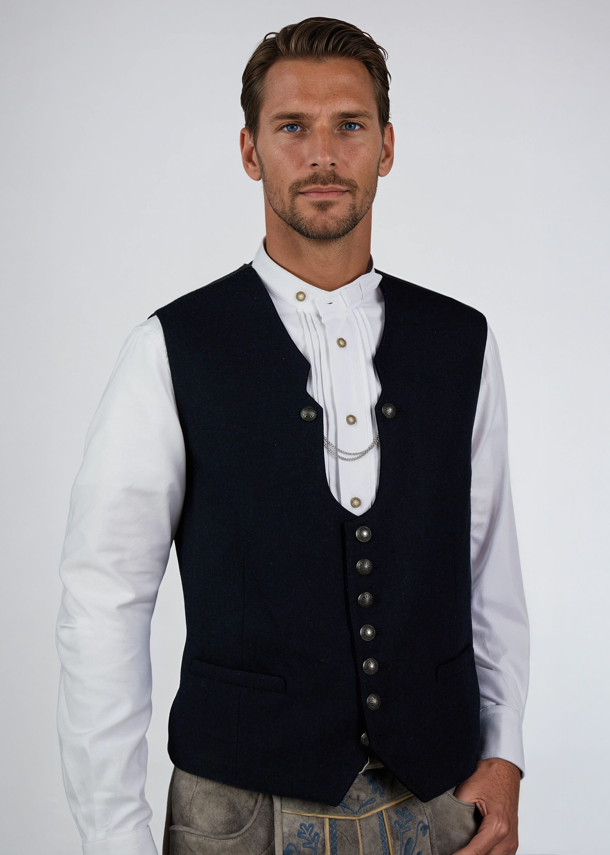 Spieth & Wensky Trachtenweste Gerke (1-tlg) moderner Tropfenausschnitt günstig online kaufen