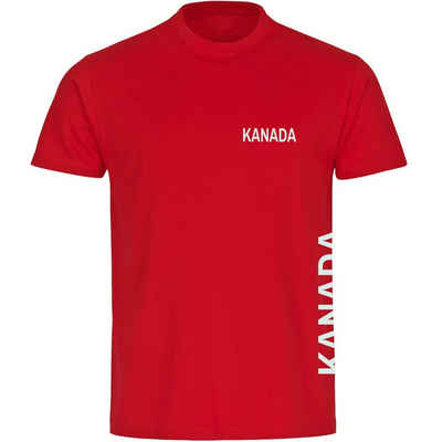 multifanshop T-Shirt Herren Kanada - Brust & Seite - Männer