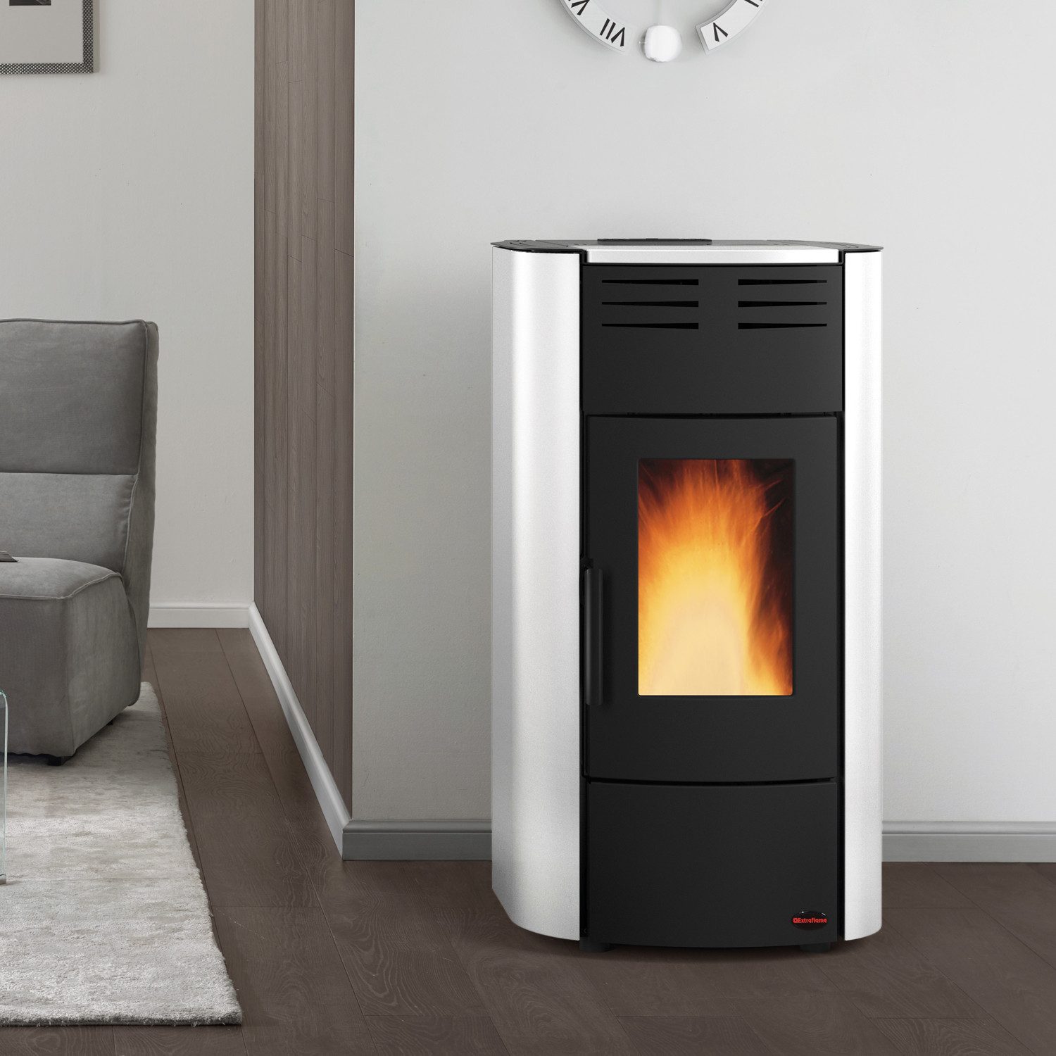 Extraflame Pelletofen Extraflame Raffaella Idro H15 wasserführender Pelletofen bordeaux, 18.1 kW