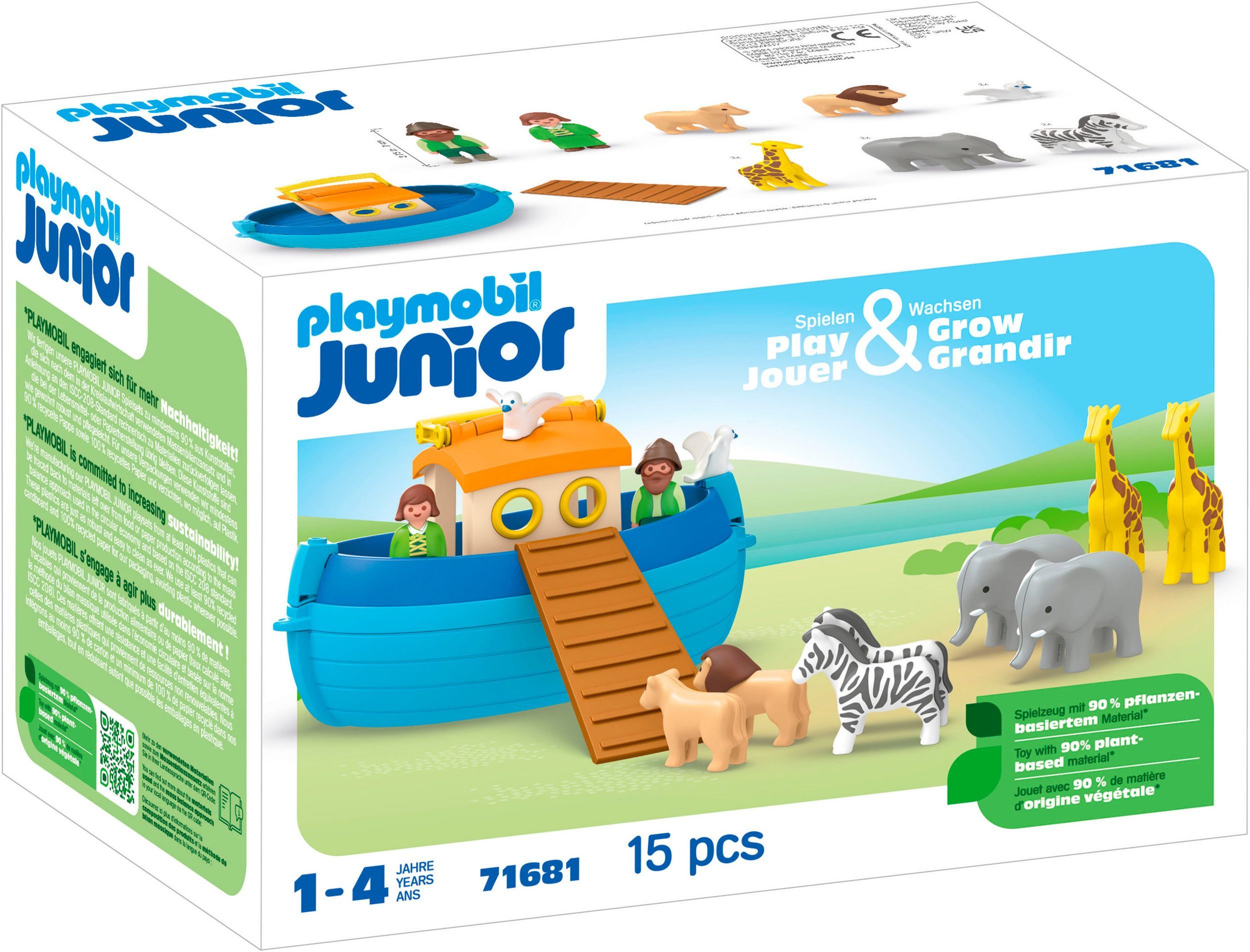 Playmobil® Junior Meine Mitnehm-Arche Noah Spielbausteine, (Set, 1 St., 1 Playmobil Spielset), 1x Junior; 1x Anleitung; 1x Zubehörteile