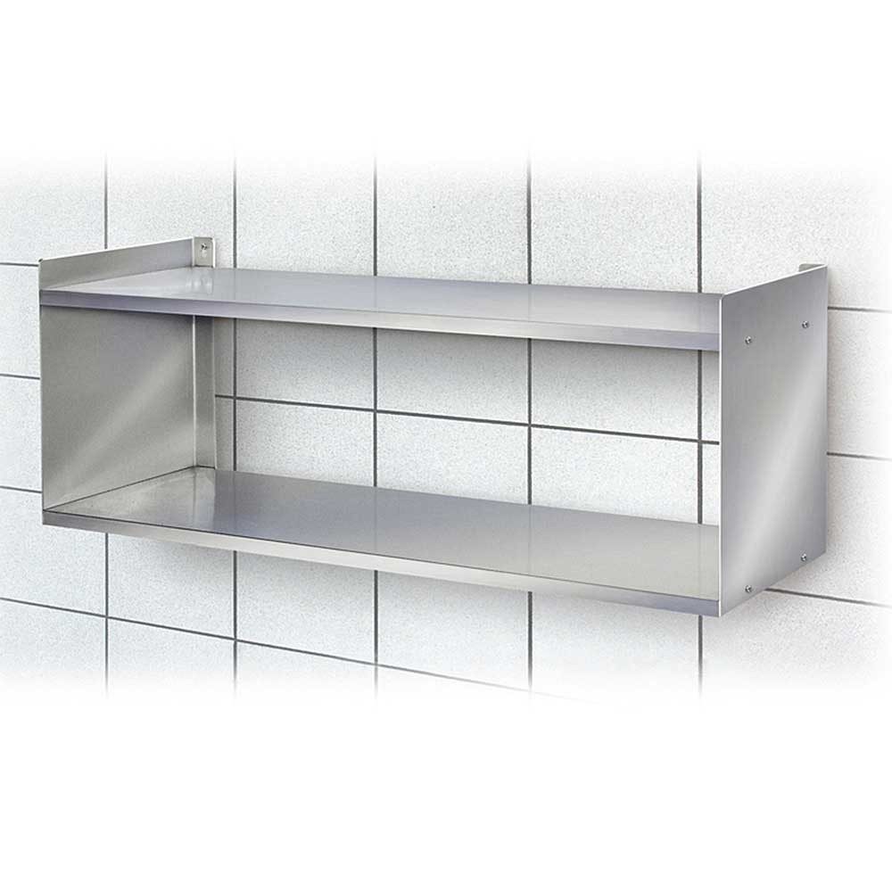 BRB-Lagertechnik Wandregal Wandregal aus Edelstahl BxTxH 1000x250x360 mm, 2 Böden, Edelstahlregal zur Wandbefestigung