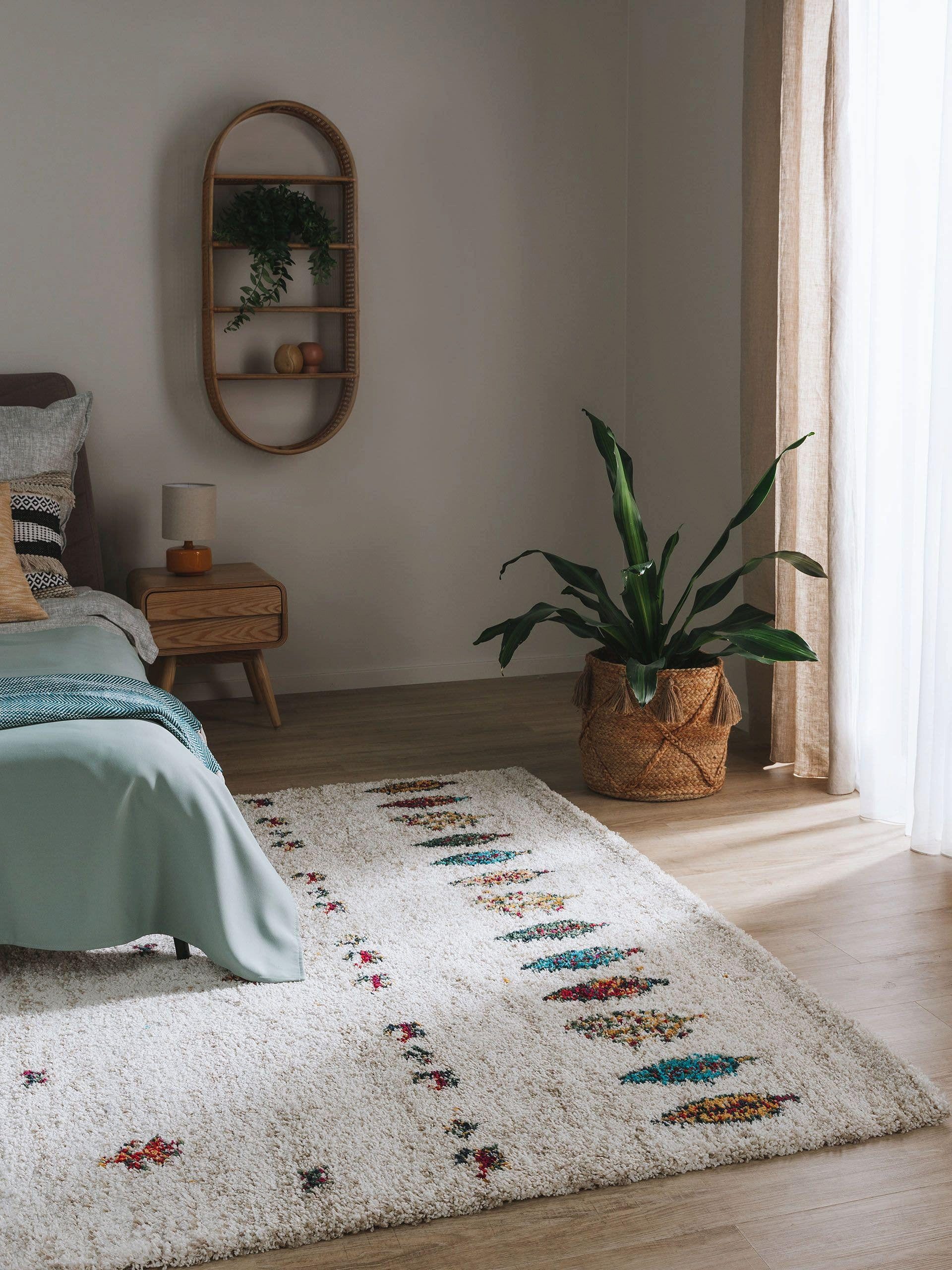 benuta Hochflor-Teppich Gobi, rechteckig, Höhe: 21 mm, Teppich Wohnzimmer, Schlafzimmer, Esszimmer, Flur, Kunstfaser, Cozy