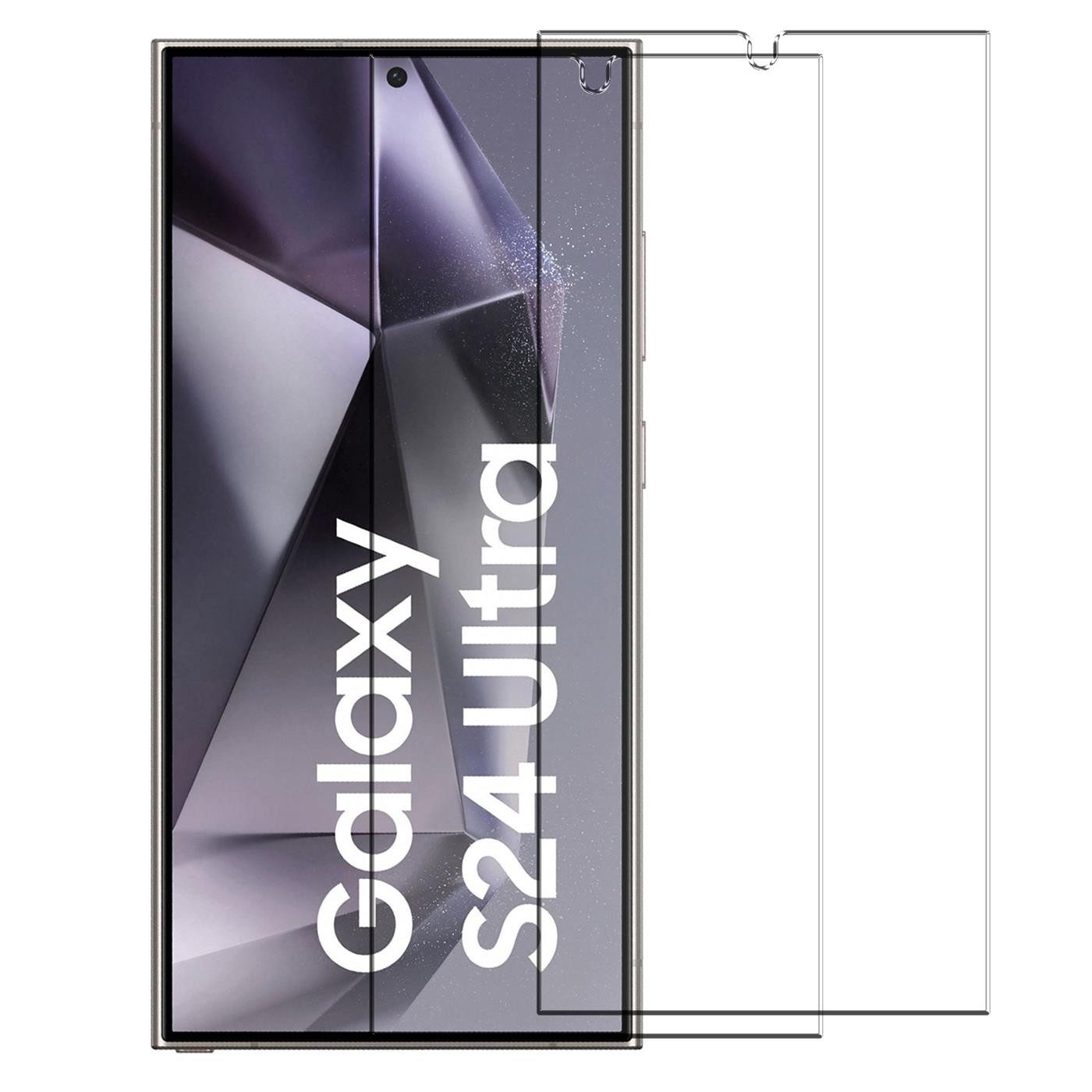CoolGadget Schutzfolie Panzerfolie für Samsung Galaxy S24 Ultra, (9H Härtegrad, 2x Schutzglas, 1xReinigungset), Panzer Schutzfolie 2 Stück für Samsung Galaxy S24 Ultra Glas Folie
