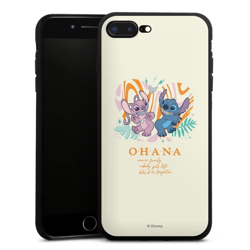 DeinDesign Handyhülle Lilo & Stitch Offizielles Lizenzprodukt Disney Stitch and Angel, Apple iPhone 8 Plus Silikon Hülle Bumper Case Handy Schutzhülle