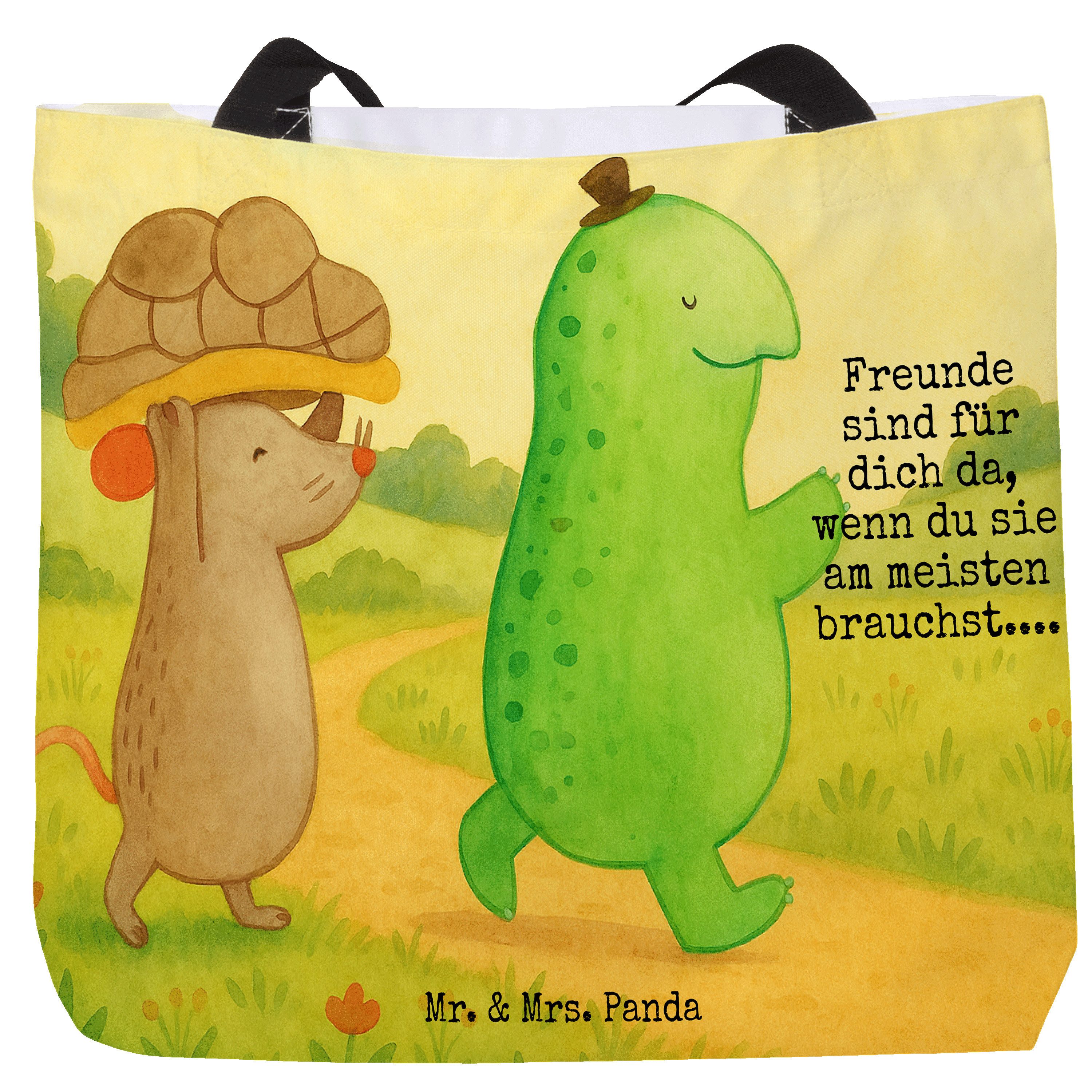 Mr. & Mrs. Panda Shopper Schildkröte Maus Design, Beutel, Weiß, Reisetasche, Freunde, Strandta (Packung), glücklich Freunde Geschenk