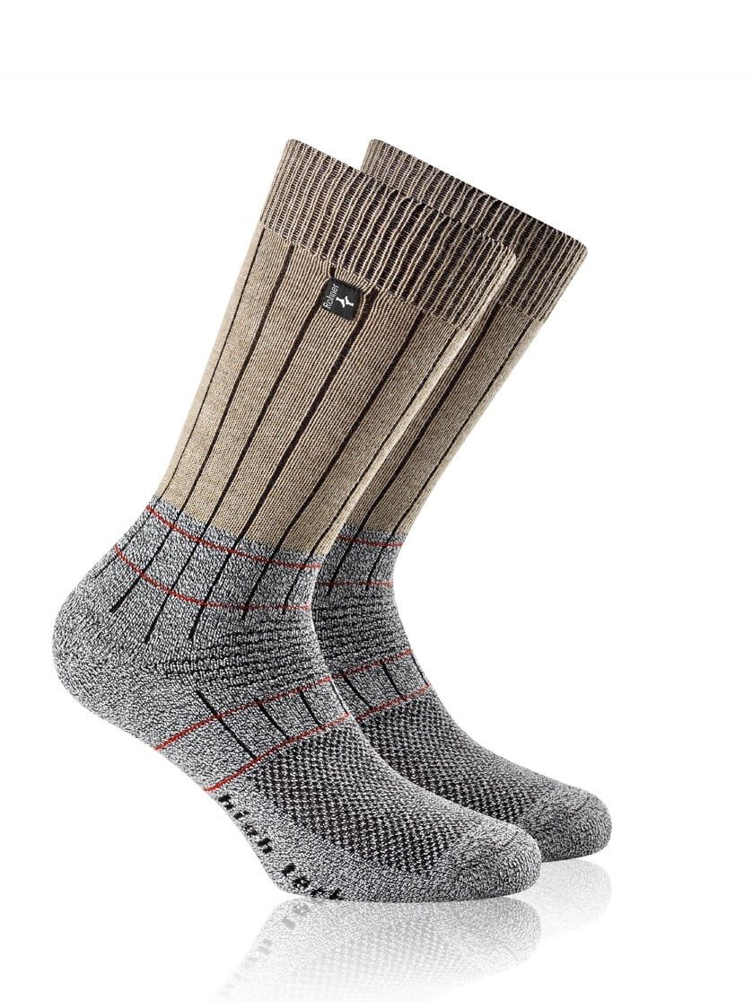 Rohner Socks Wandersocken Fibre High Tech (Coolmax-Fasern/Merinowolle) beigebraun/grau- 1 Paar