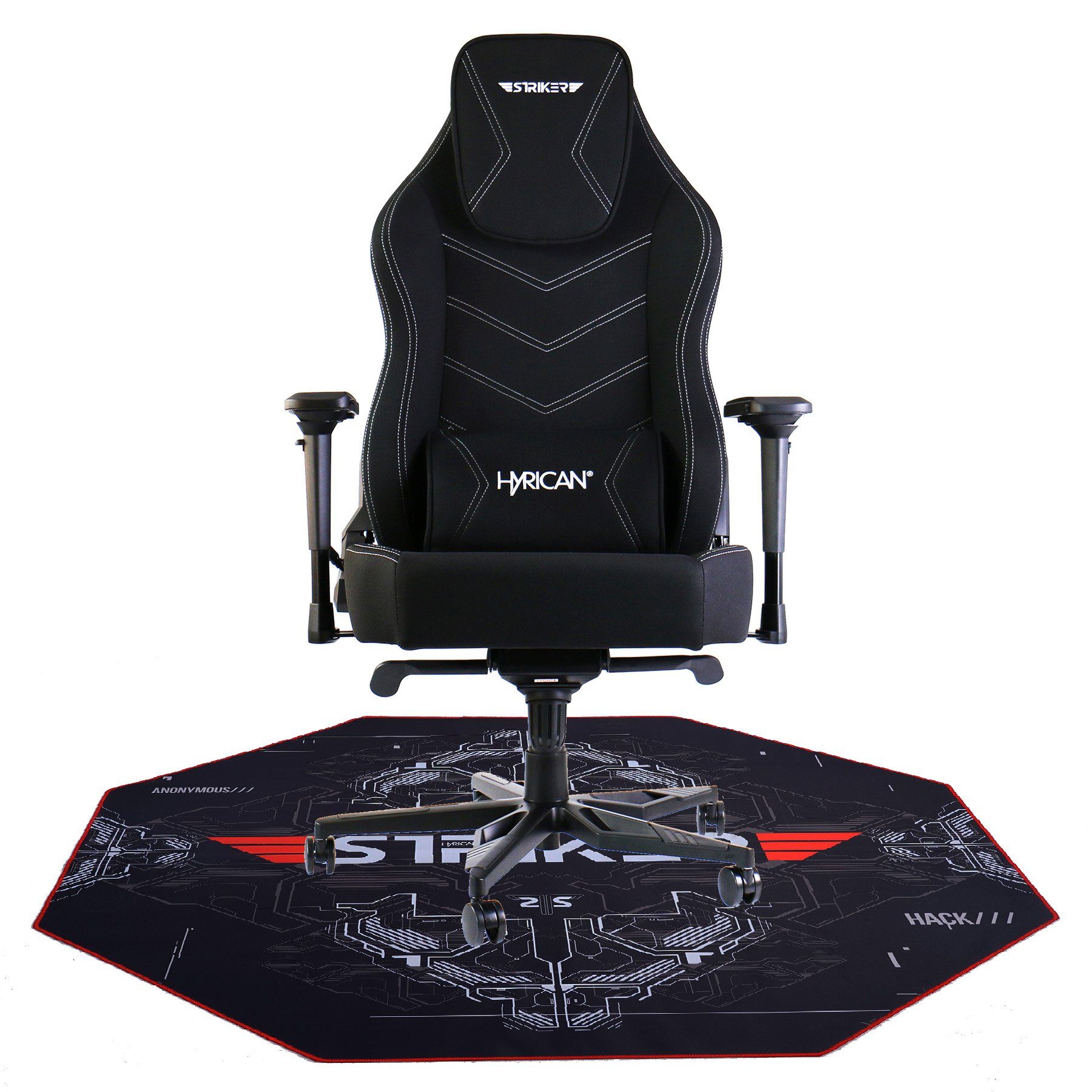 Hyrican Gaming-Stuhl Striker "Runner" ergonomischer Gamingstuhl, Schreibtischstuhl (Set), inklusive Bodenschutzmatte 1100x1100x2mm