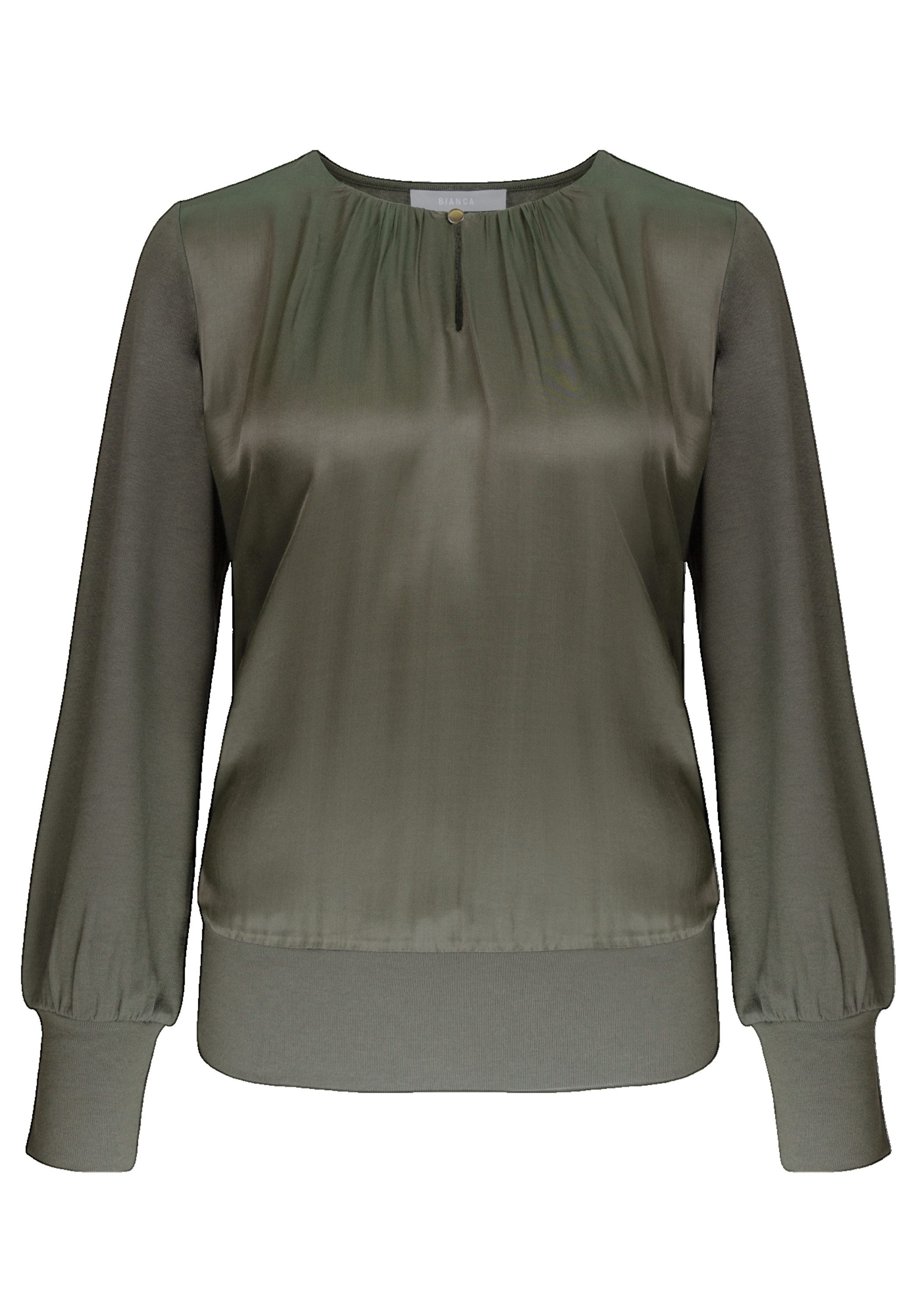 bianca Blusenshirt GADI mit Satin-Vorderteil und kleinem Knopfverschluss günstig online kaufen
