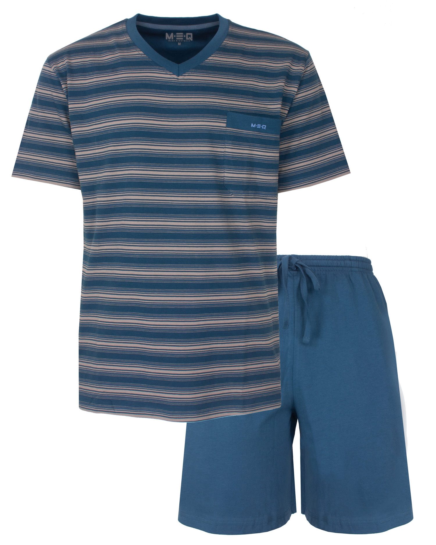 M.E.Q. Shorty Herren Schlafanzug kurz (2 tlg) Baumwolle