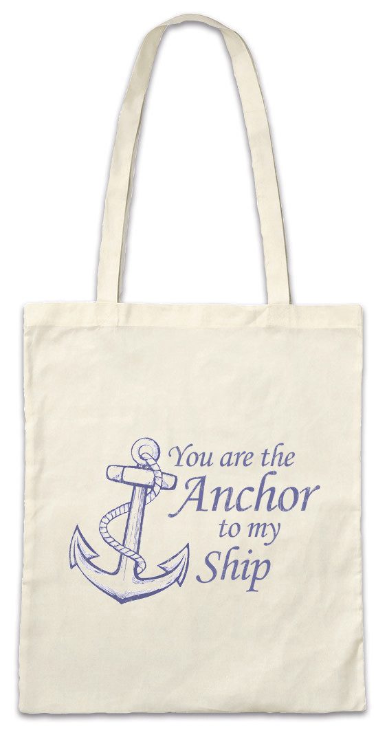Beuteltasche You Are The Anchor To My Ship Stofftasche Sailor Partner Segler Schiff