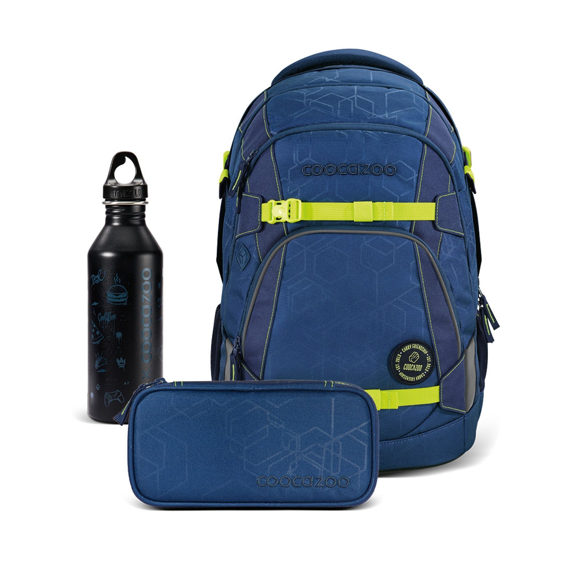 Schulrucksack-Set Schulranzen Bash“, 3-teilig coocazoo „Blue